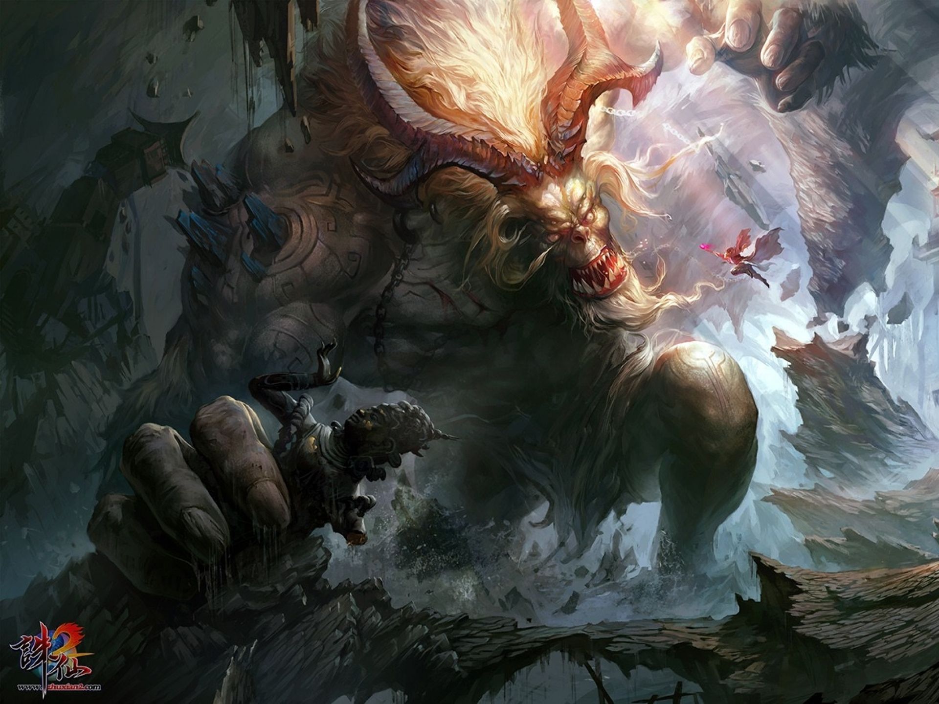 1920x1440 Video games monsters crow god