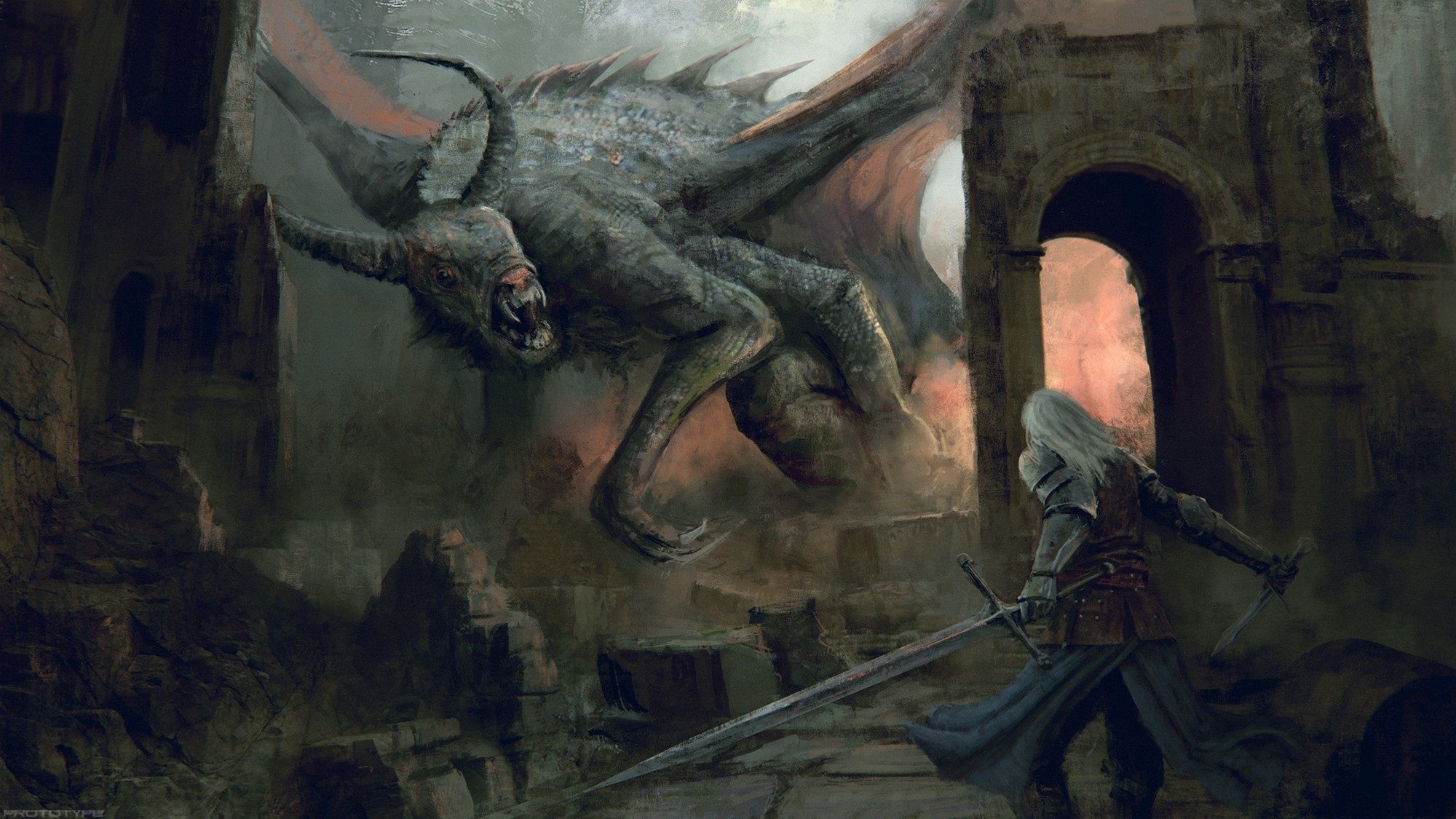 2000x1125 HD desktop wallpaper: Fantasy, Weapon