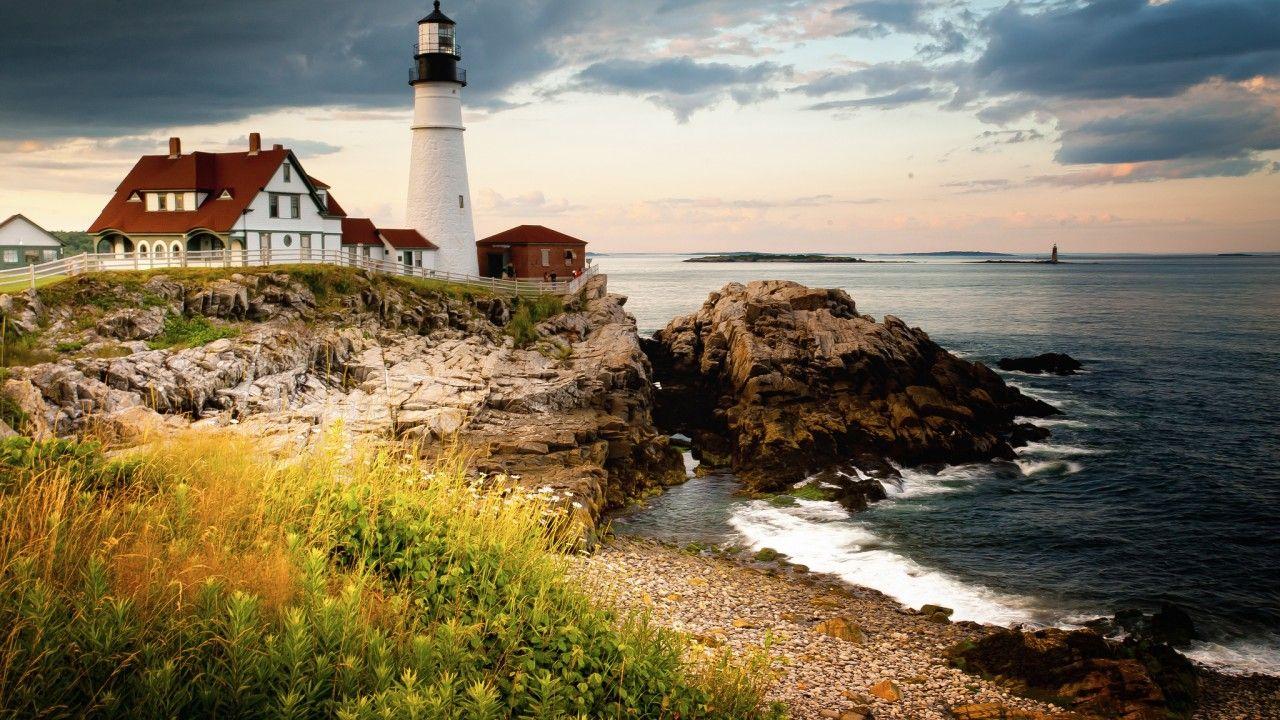 1280x720 Wallpaper Portland Head Light, 4k, HD wallpaper, Cape