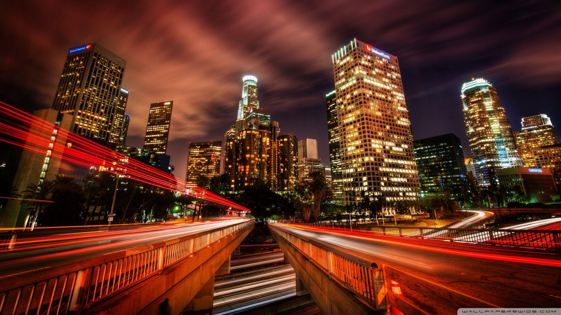 1920x1080 Downtown Los Angeles At Night ❤ 4K HD Desktop Wallpaper
