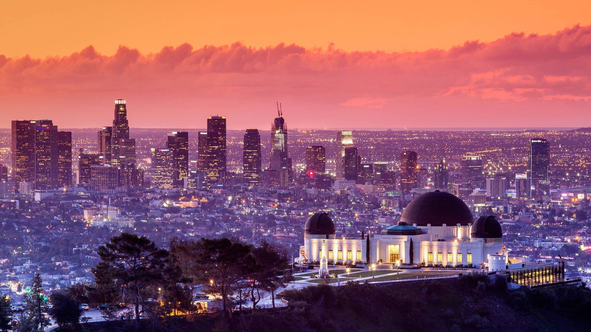 1920x1080 Wallpaper Griffith Park, Los Angeles, USA, city night