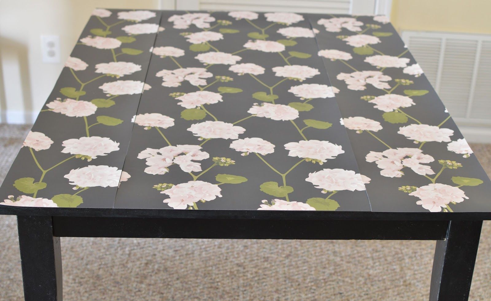 1600x980 Dining Table makeover using wallpaper