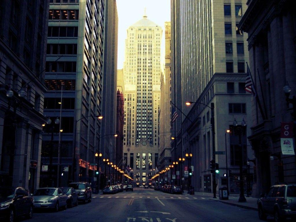 1024x768 HD Streets of Chicago Wallpaper