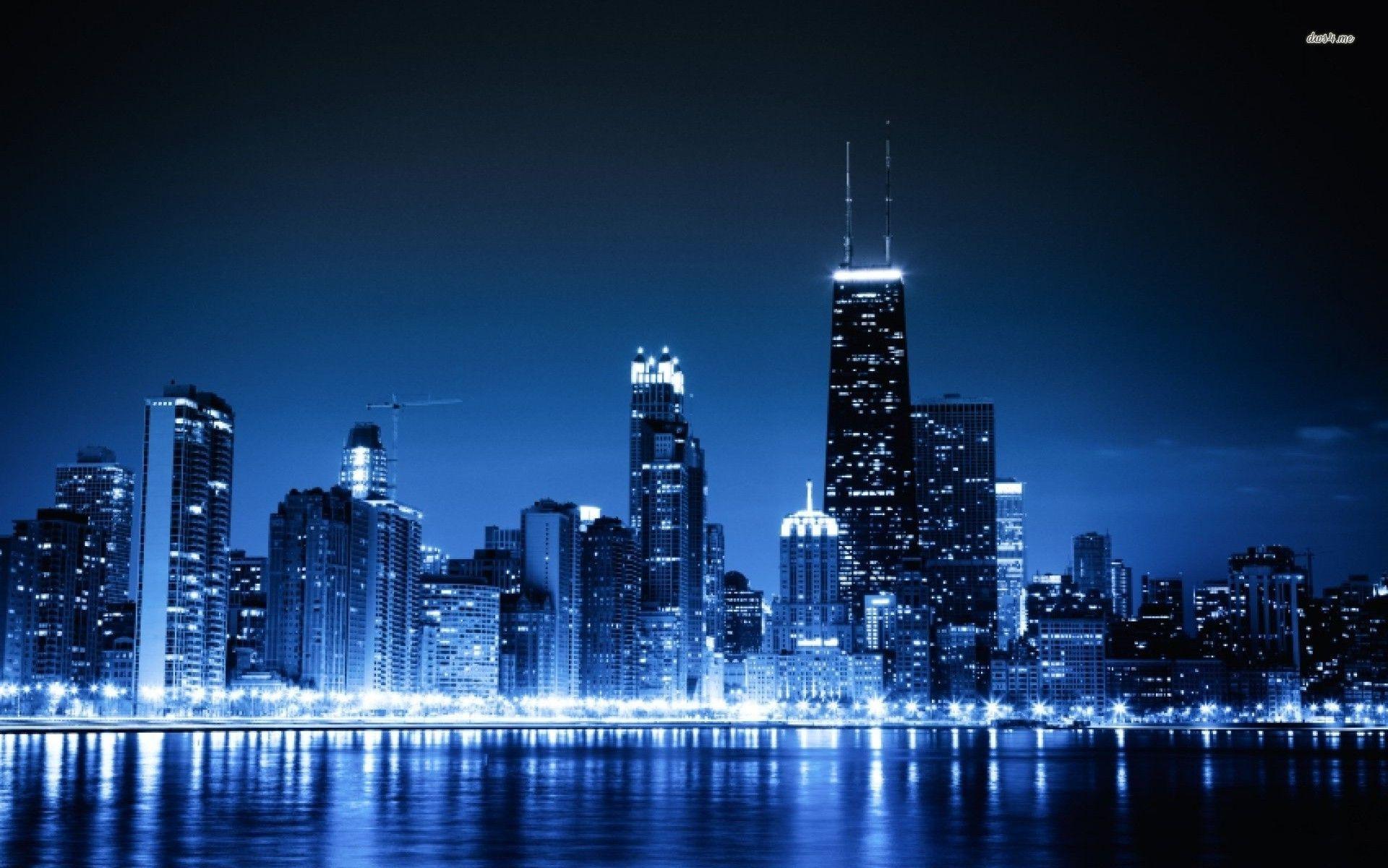 Chicago Night Skyline Wallpapers Top Free Chicago Night Skyline Backgrounds WallpaperAccess