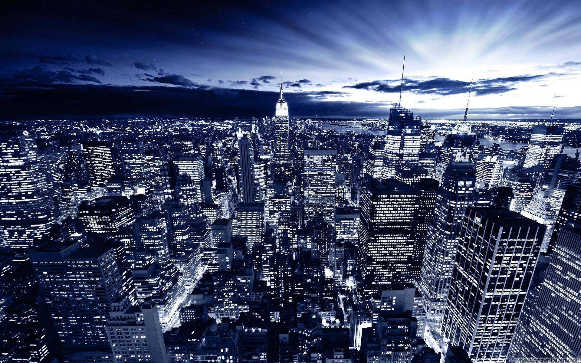 1920x1200 Free download Beautiful city building night light of New