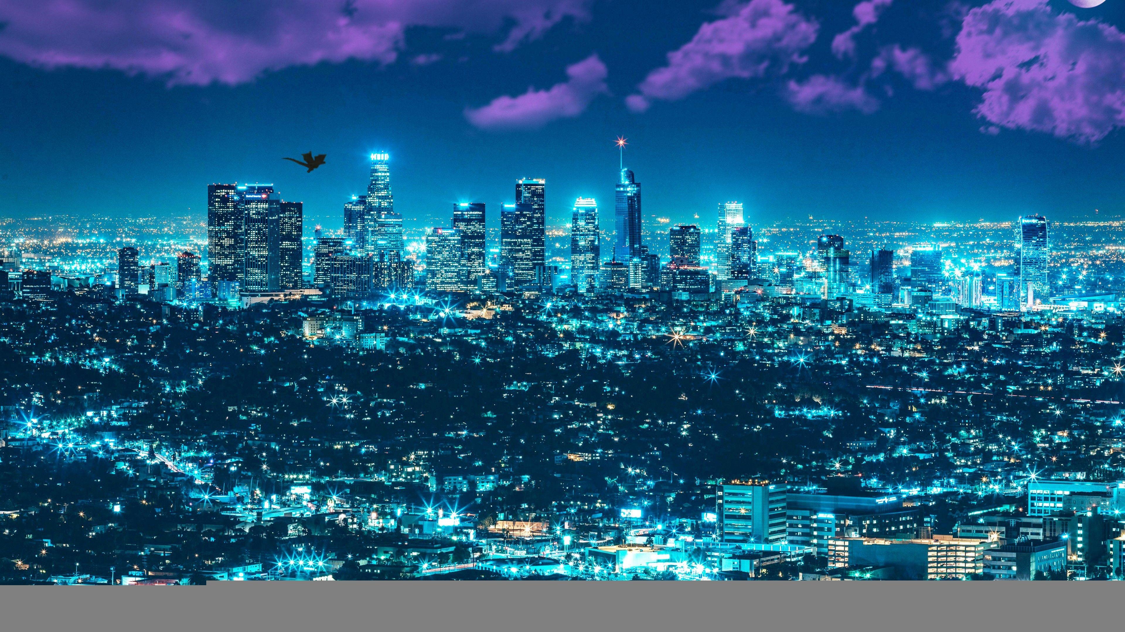 3840x2160 New York City Lights HD Pretty Wallpaper Free Angeles