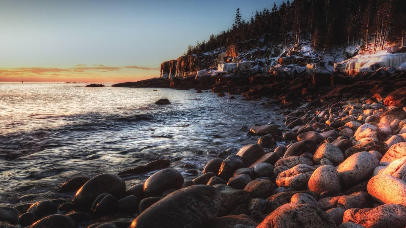 1366x768 Free download HD otter cliff acadia np maine wallpaper Car