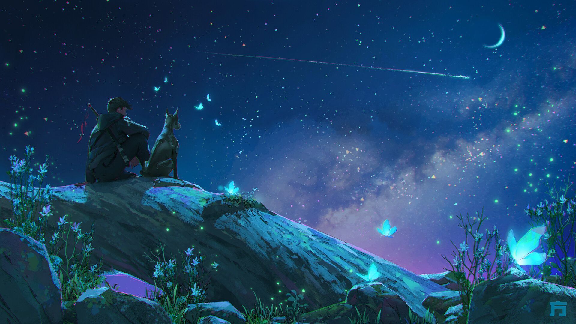 1920x1080 Anime Night HD Wallpaper