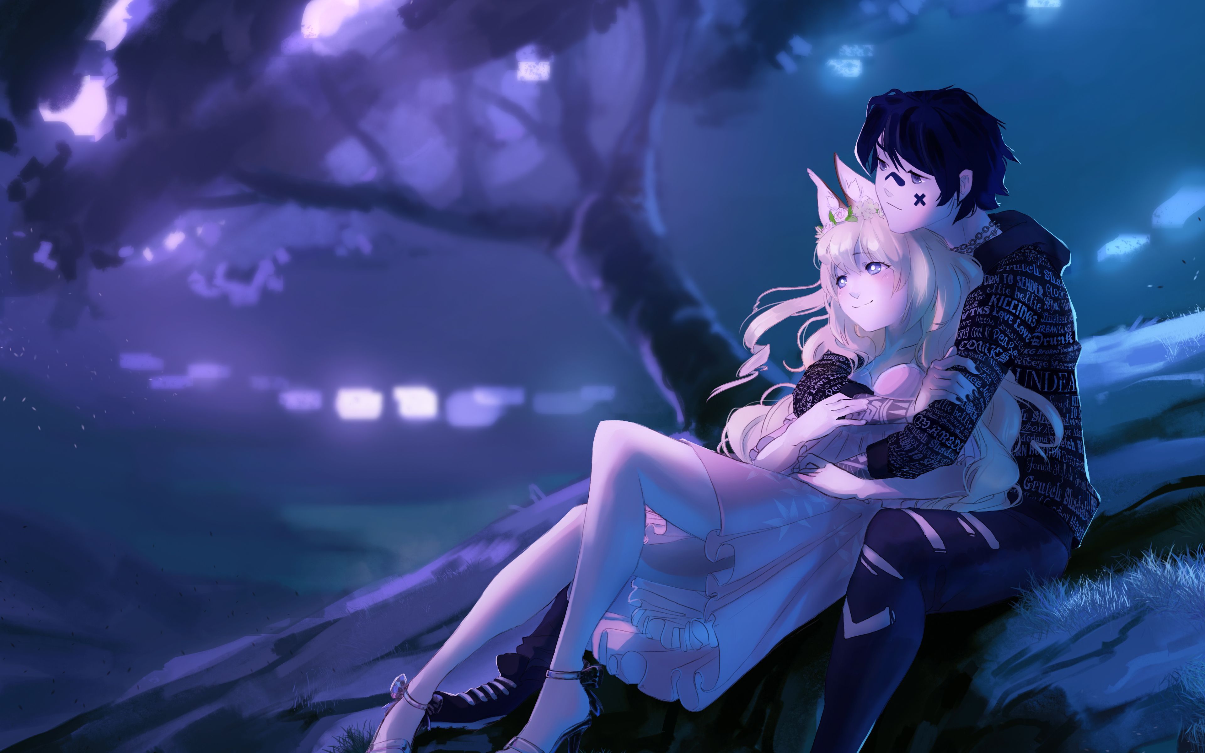 3840x2400 Endeared Anime Couple 4k