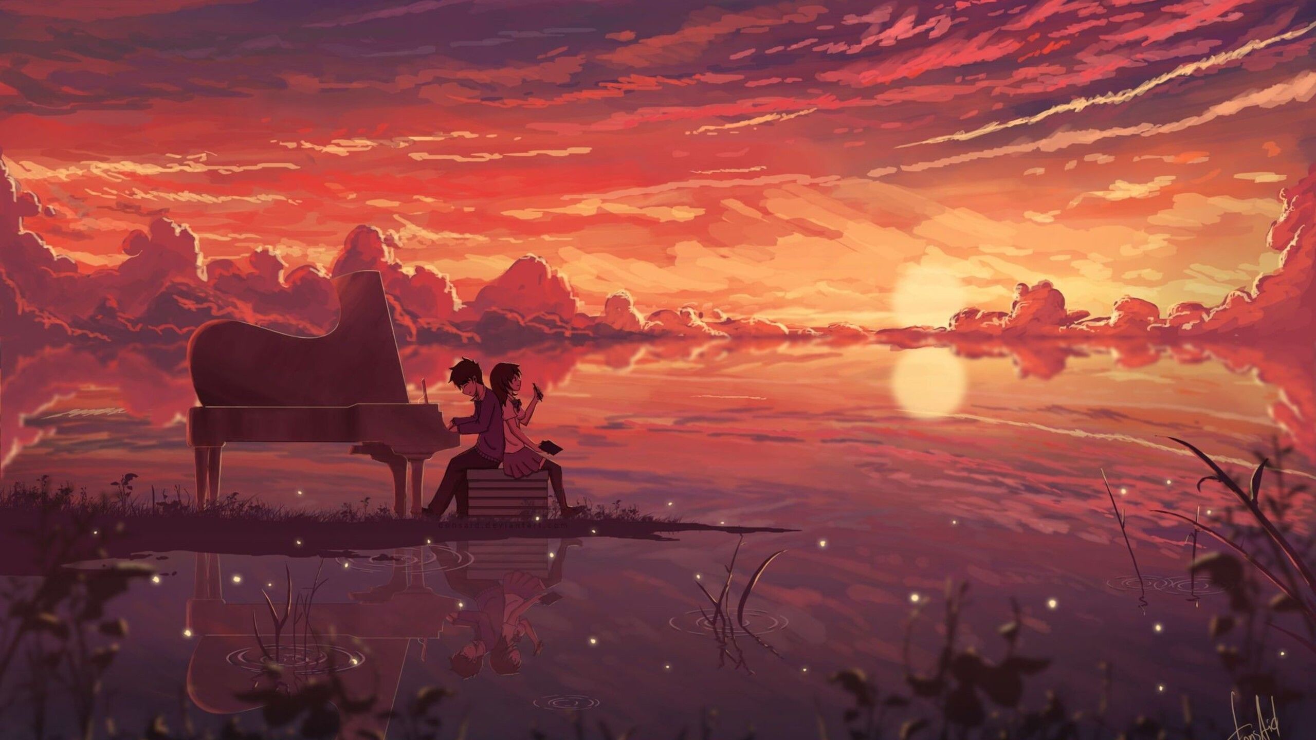 2560x1440 Anime Love Digital Art 1440P