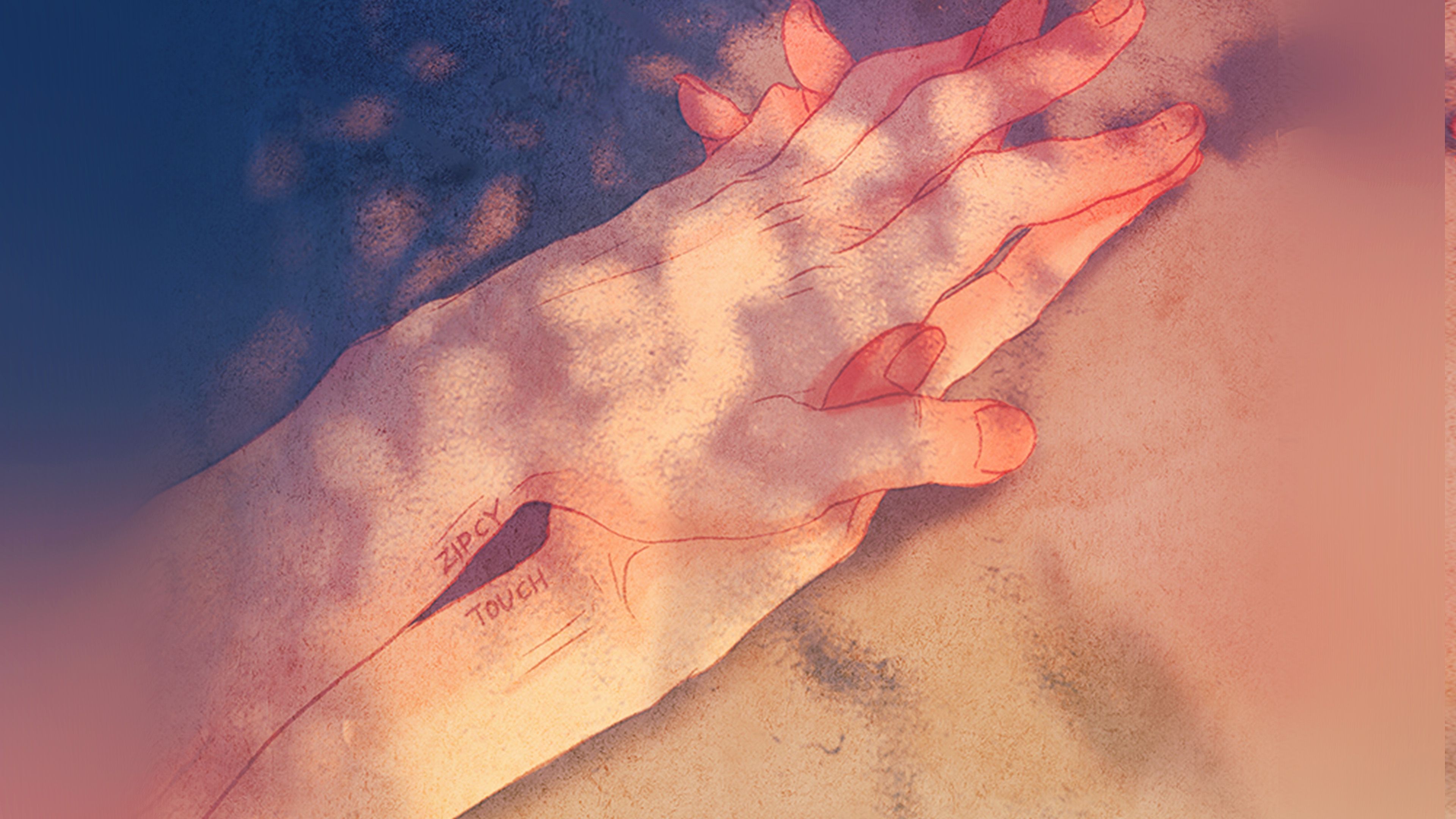 3840x2160 Zipcy Love Hand Art Illustration