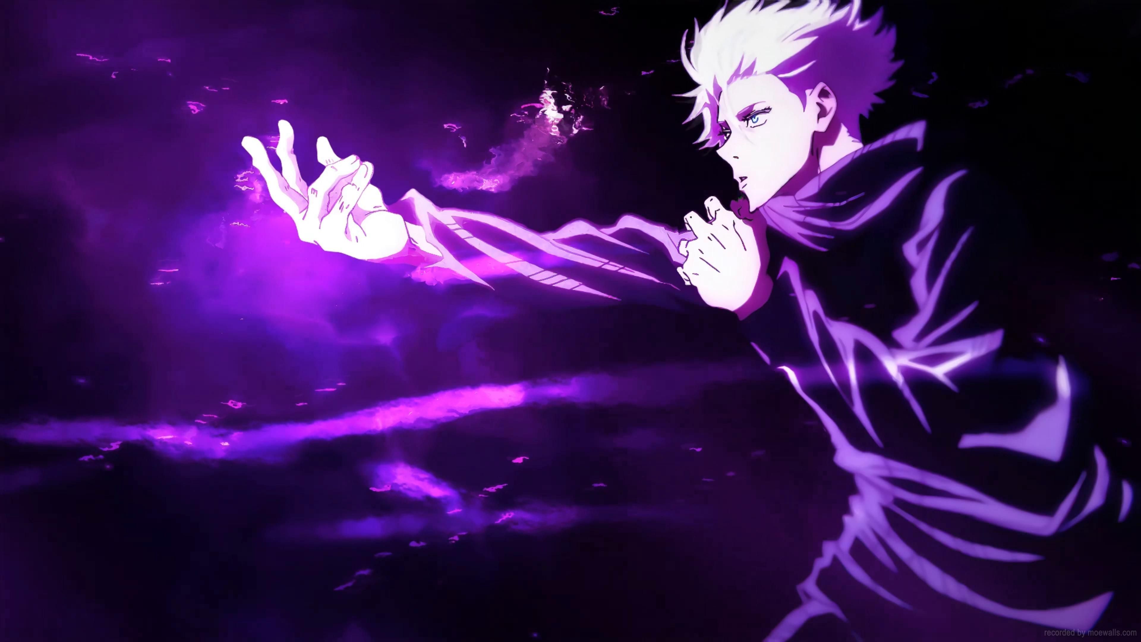 3840x2160 Gojo Satoru With Purple Strokes Live