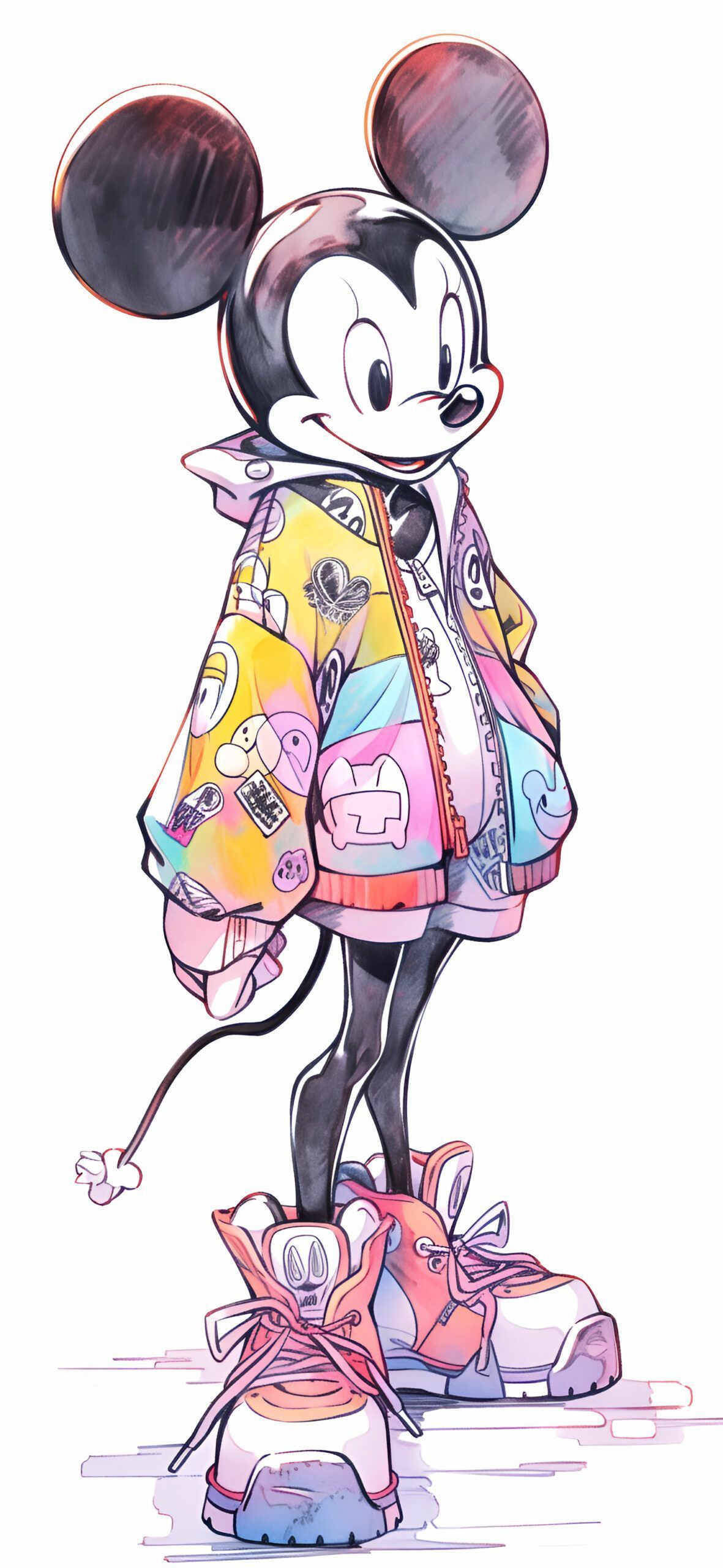 1181x2560 Minnie Mouse Sketch Art Wallpaper
