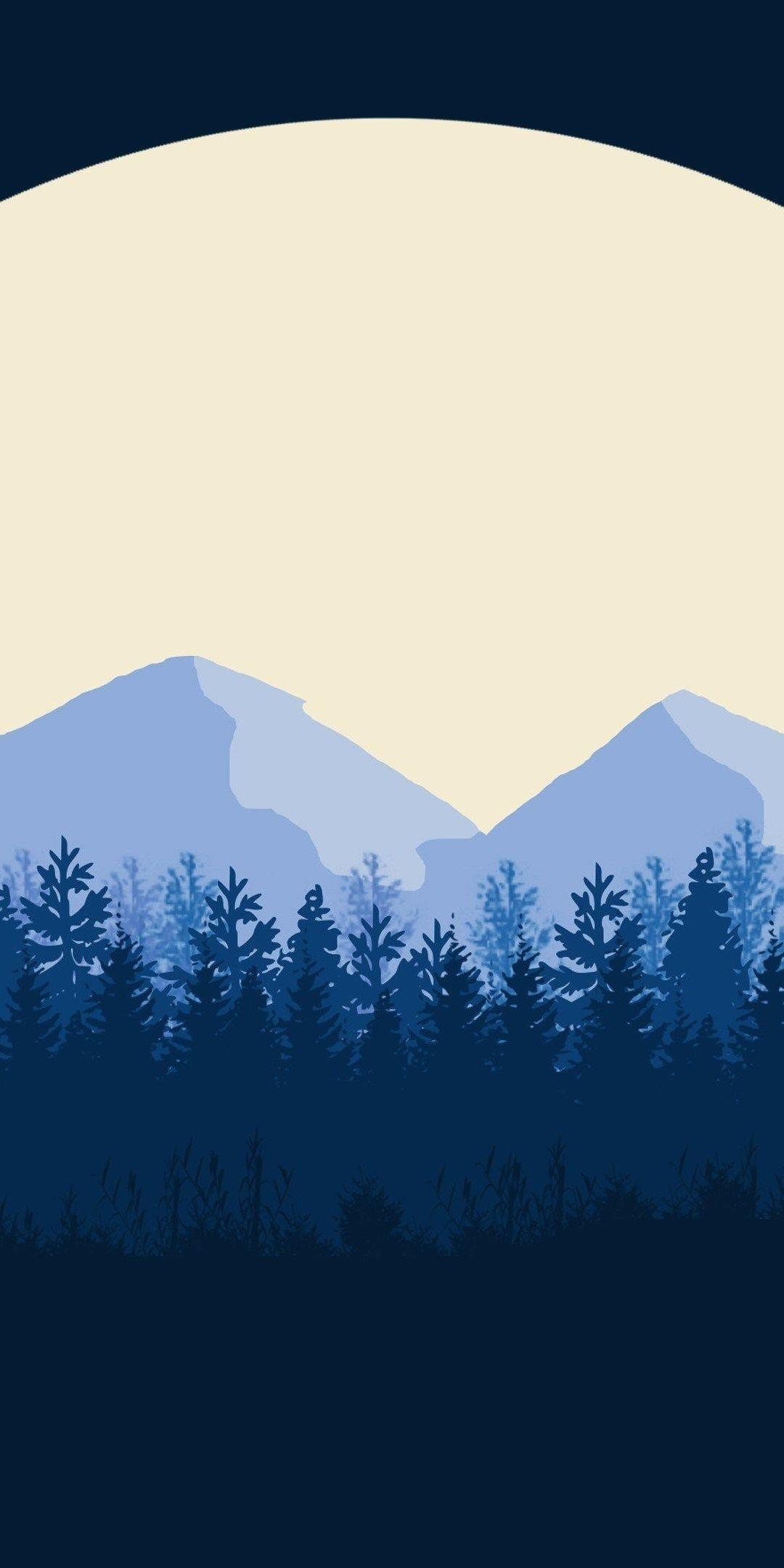 1080x2160 Minimalist Mountains One Plus 5T, Honor 7x, Honor