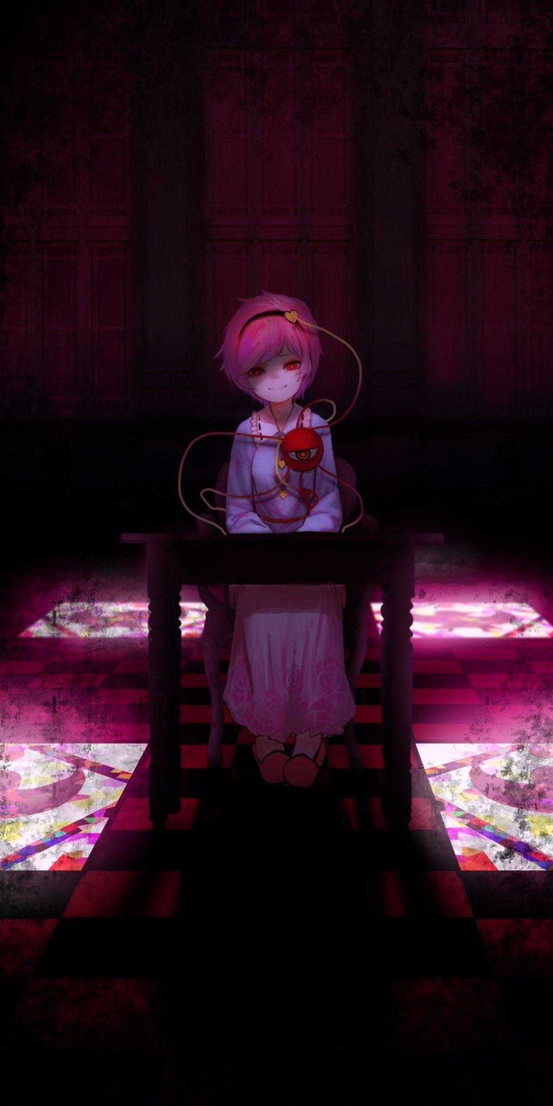1080x2160 Download 1080x2160 Komeiji Satori, Creepy Smiling, Touhou