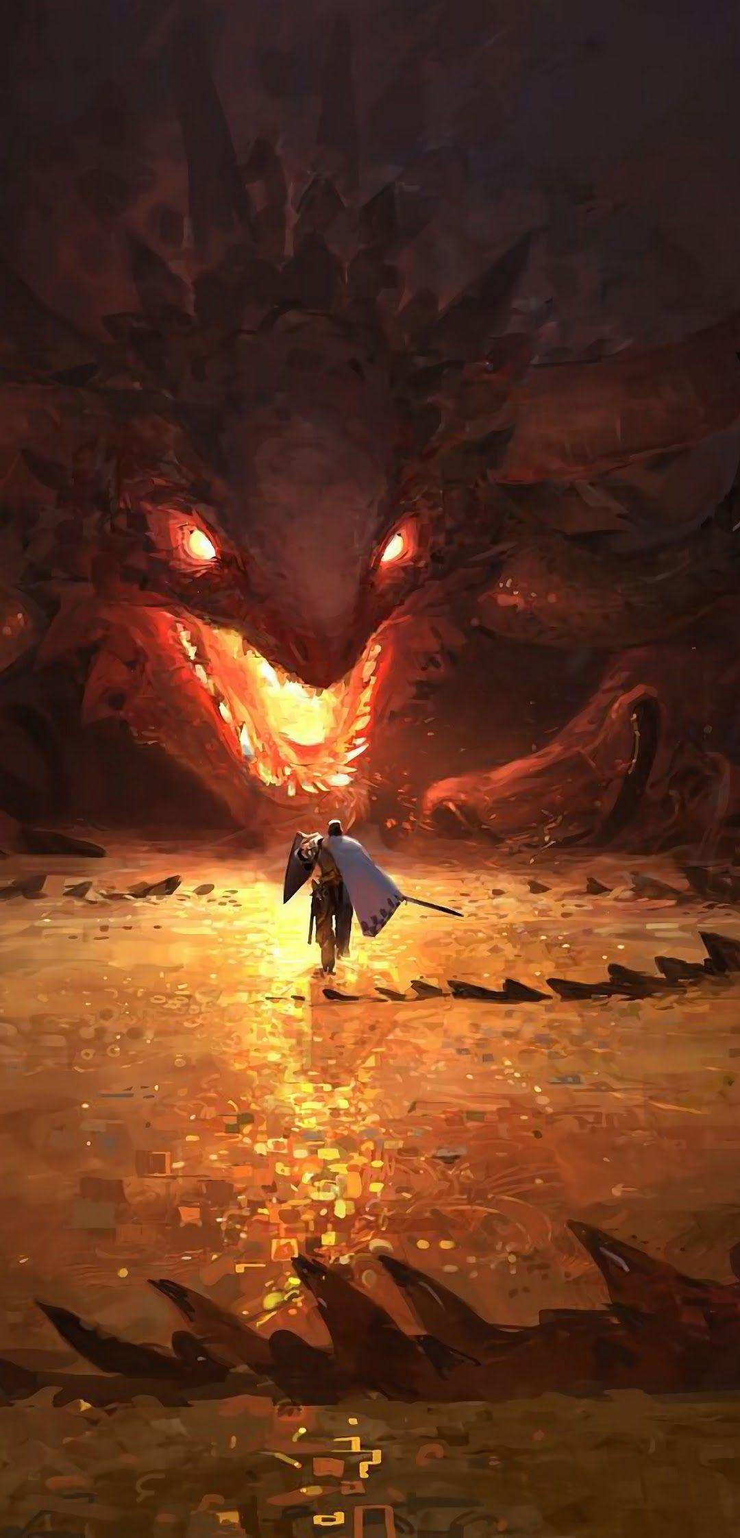 1080x2244 Dragon Knight Fantasy 4K 3840x2160 Wallpaper