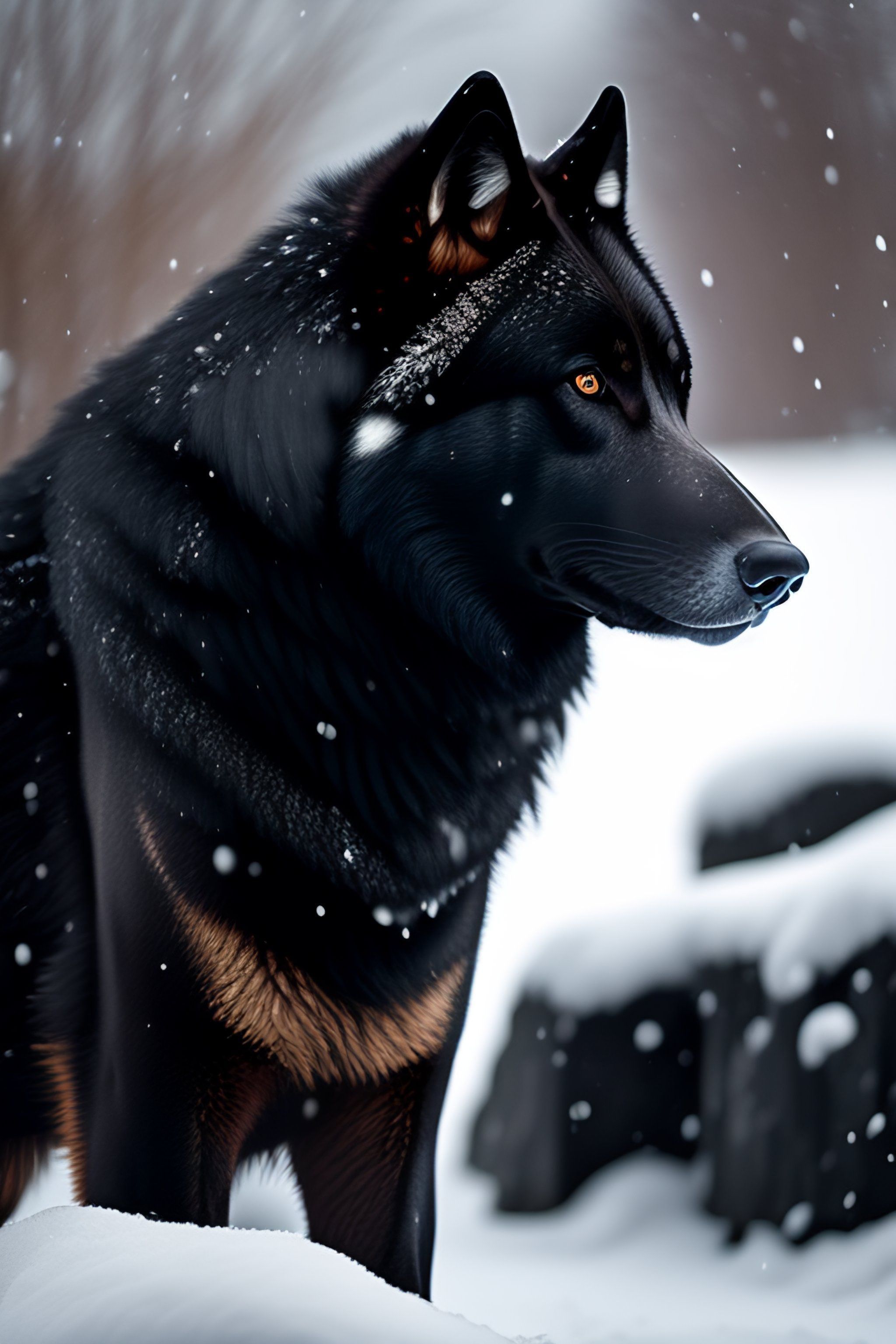2048x3072 Lexica dire wolf in the snow