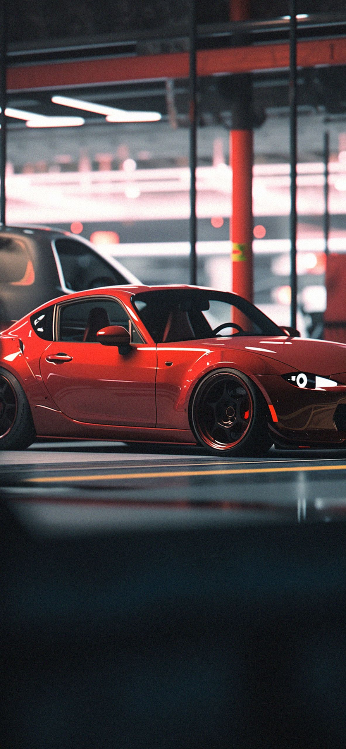 1183x2560 Mazda Miata MX 5 On Parking Wallpaper
