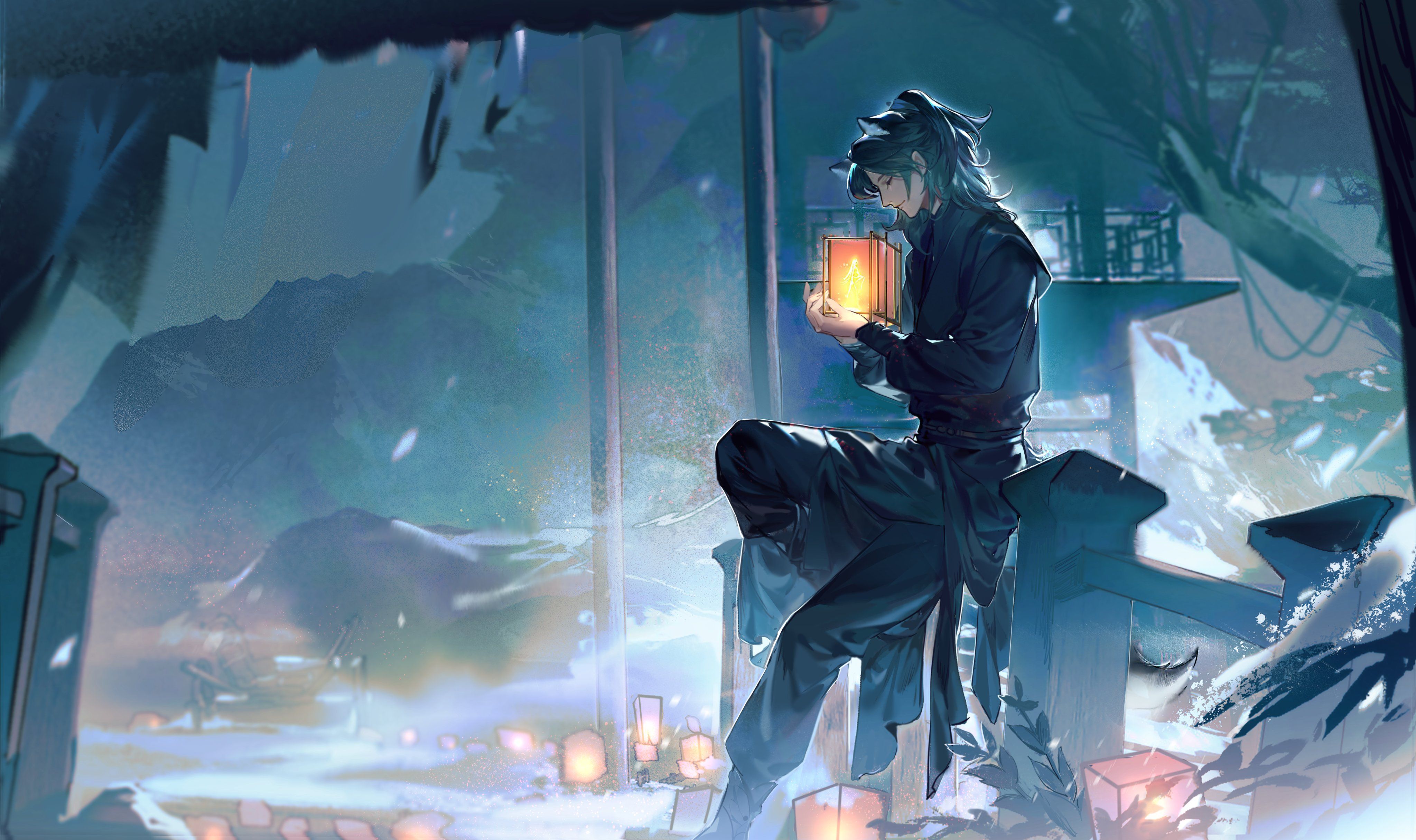 4096x2432 White Cat Shizun 4k Ultra HD Wallpaper