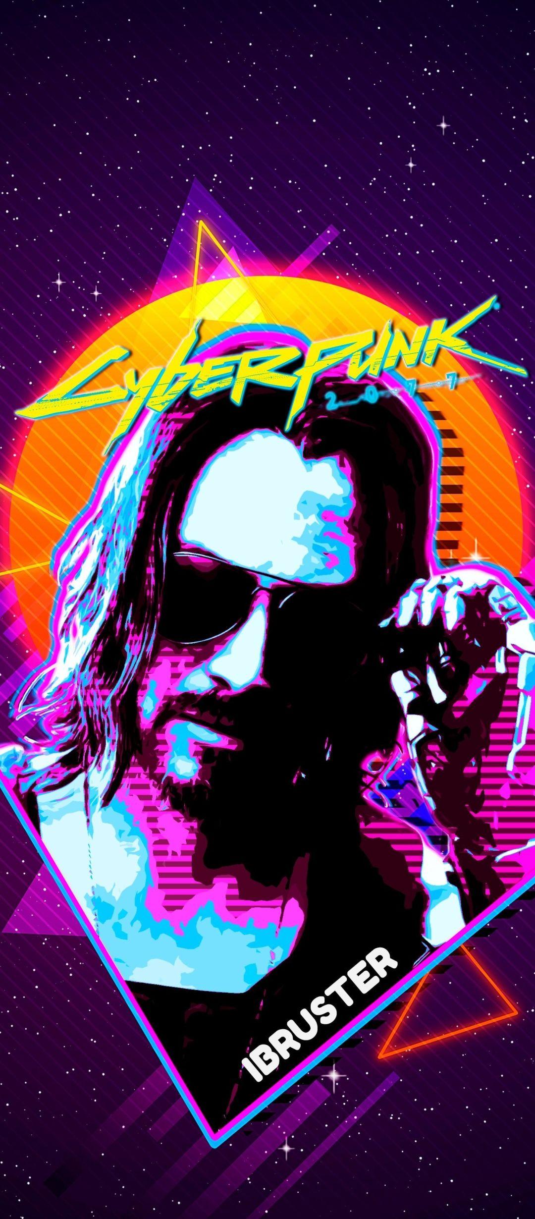 1080x2460 Keanu Reeves Cyberpunk 2077 Nghệ thuật cổ điển 1080x2460