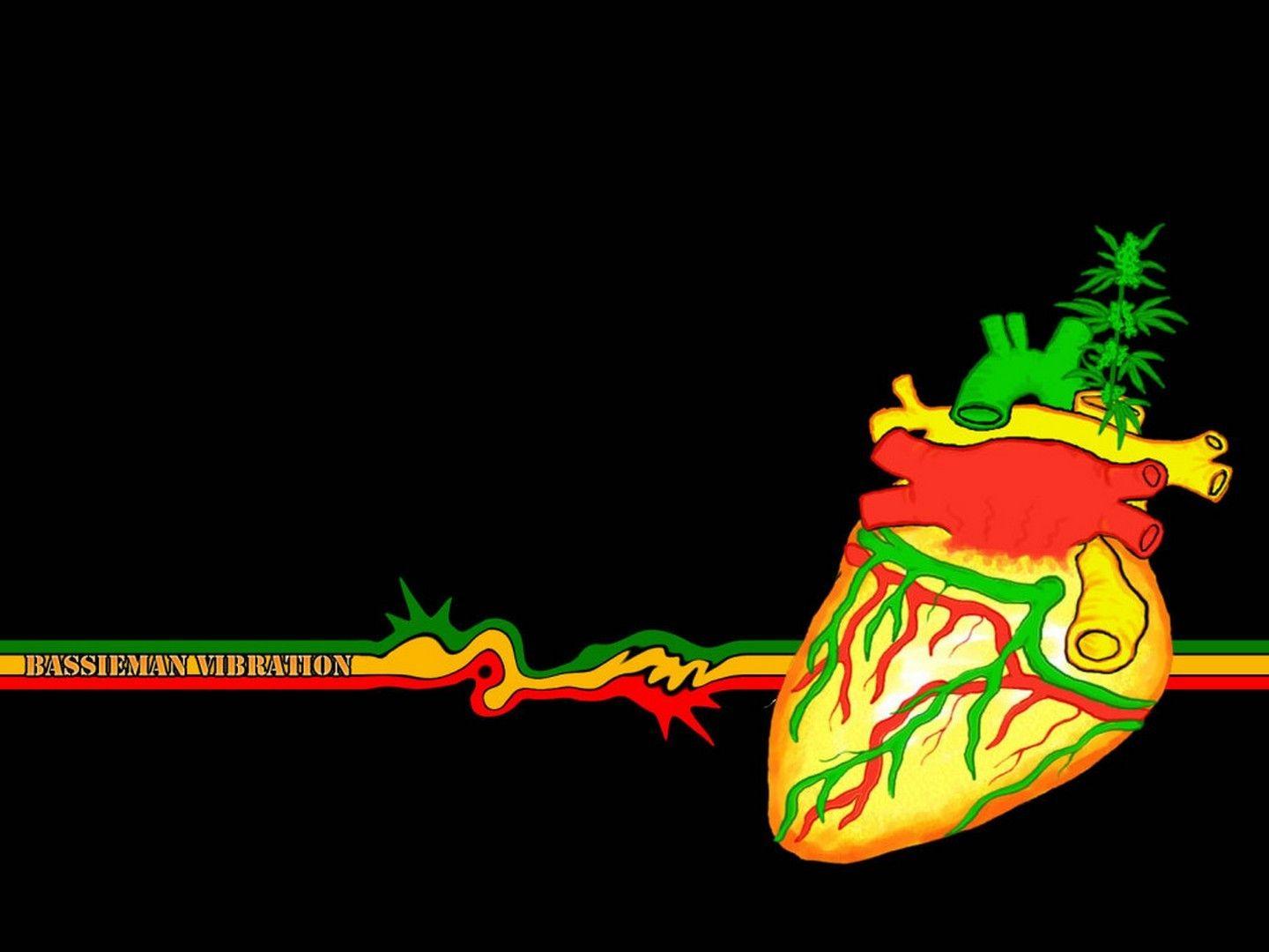 1440x1080 Rasta, Heart, Music, Wide, High, Definition, Wallpaper