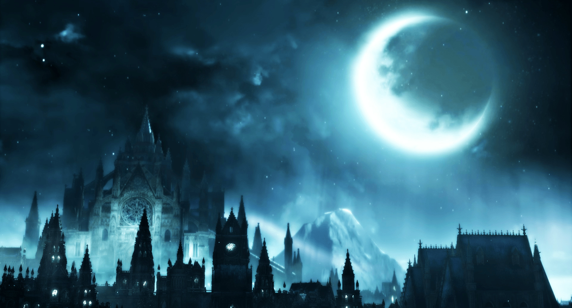 1920x1035 Download 1920x1035 Dark Souls Moon, Castle, Dark Theme