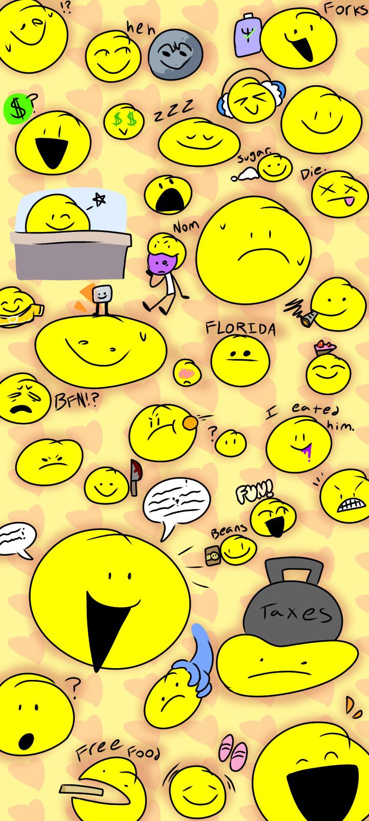 720x1600 i drew a phone wallpaper. YELLOW FACE