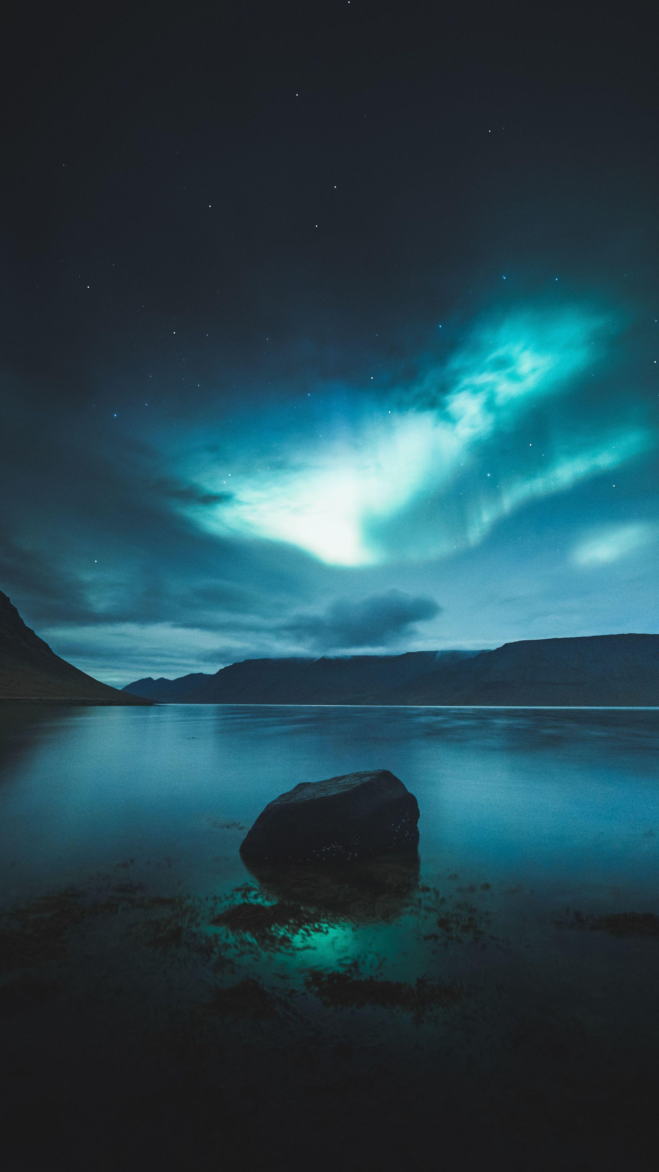 2160x3840 Tải xuống 2160x3840 hình nền đèn phía bắc, Iceland, hồ