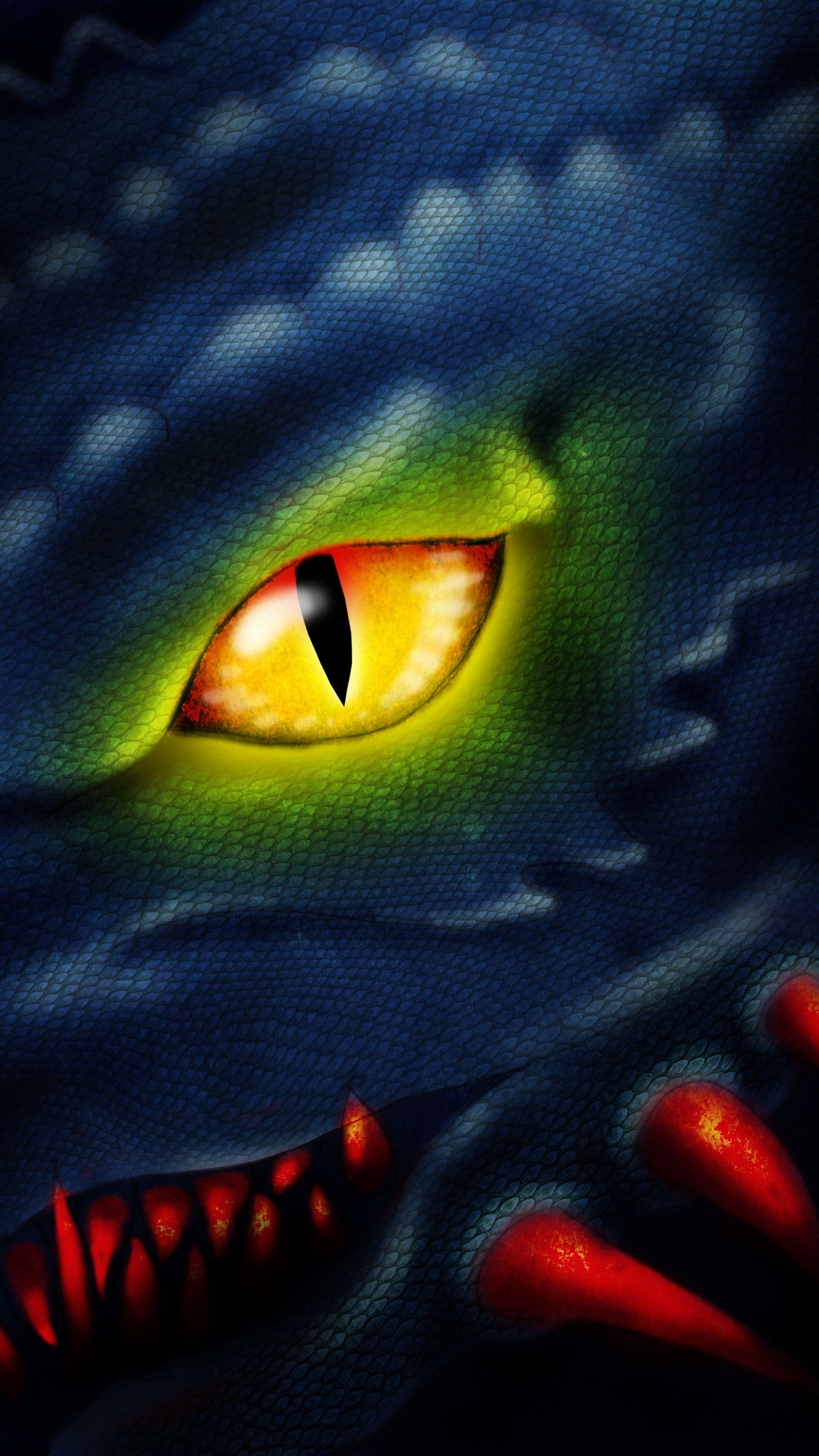 2160x3840 Download 2160x3840 wallpaper dragon eye, fantasy, close up