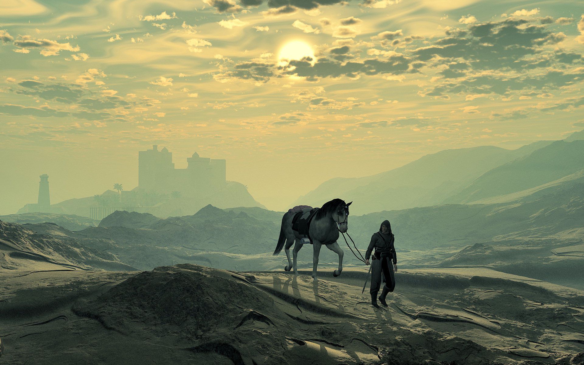 1920x1200 Horse wallpaper warrior