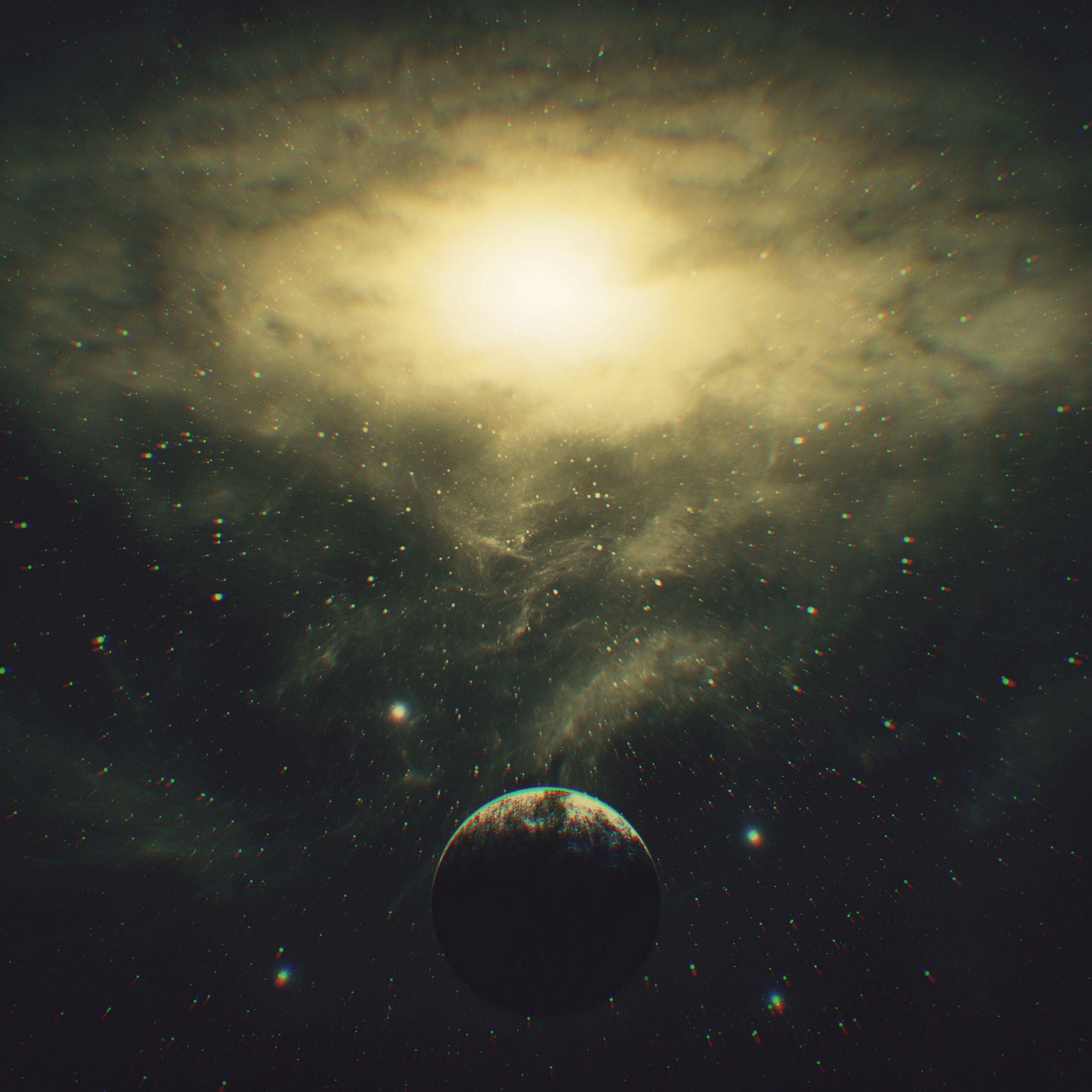 2780x2780 Download wallpaper 2780x2780 planet, shine, galaxy, nebula