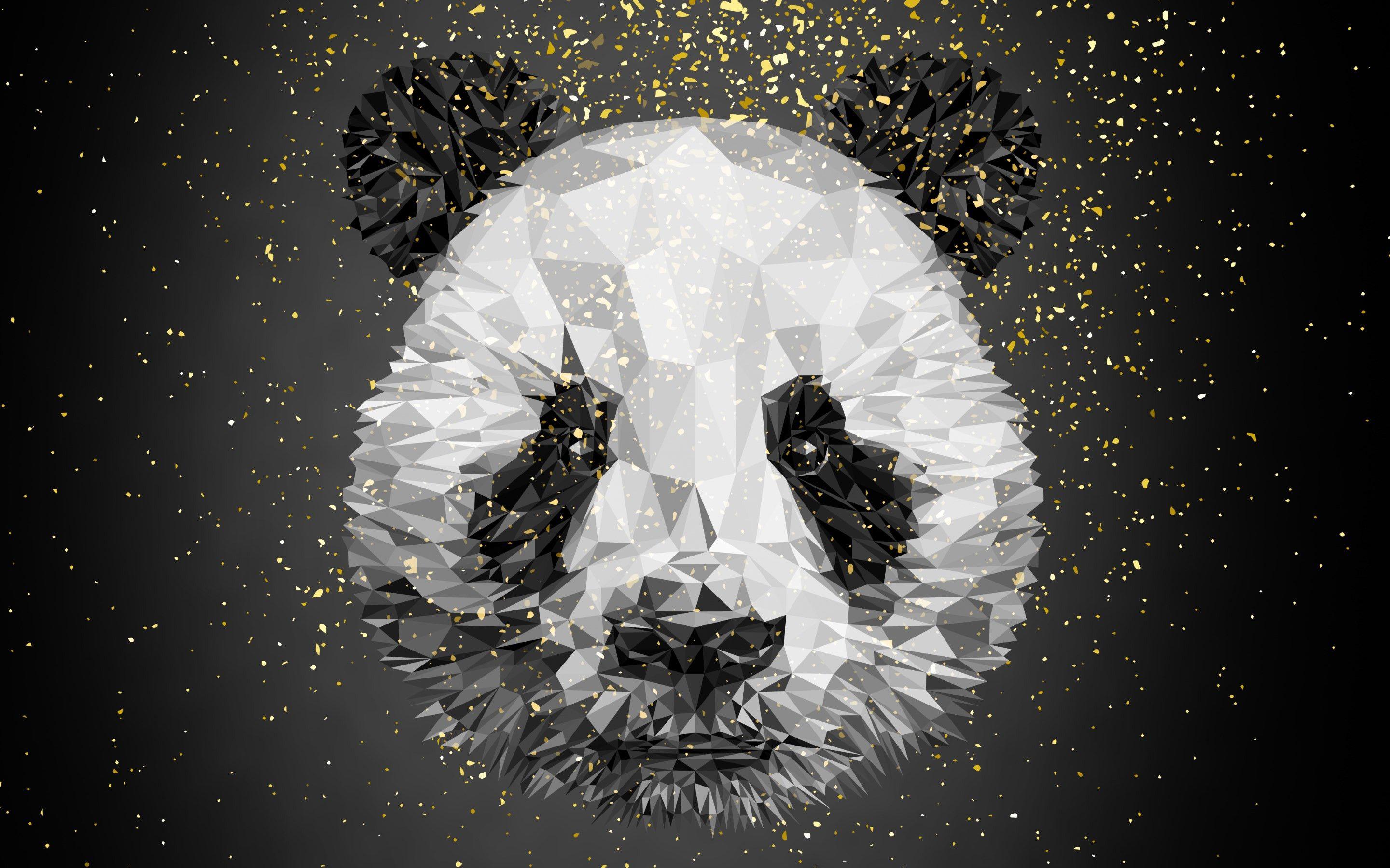 2880x1800 Download wallpaper: Panda bear illustration 2880x1800