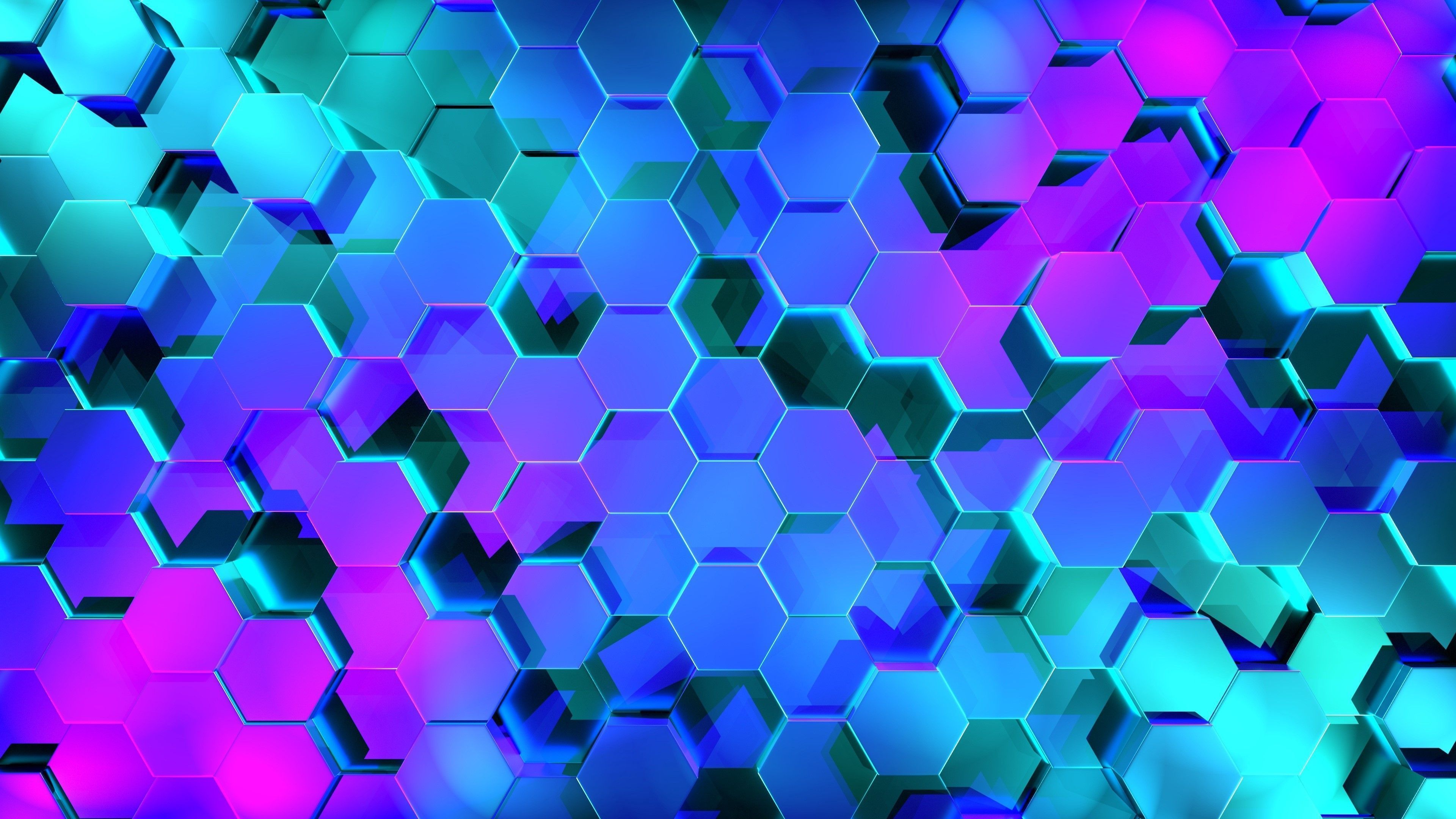 3840x2160 Cyan And Purple Wallpaper