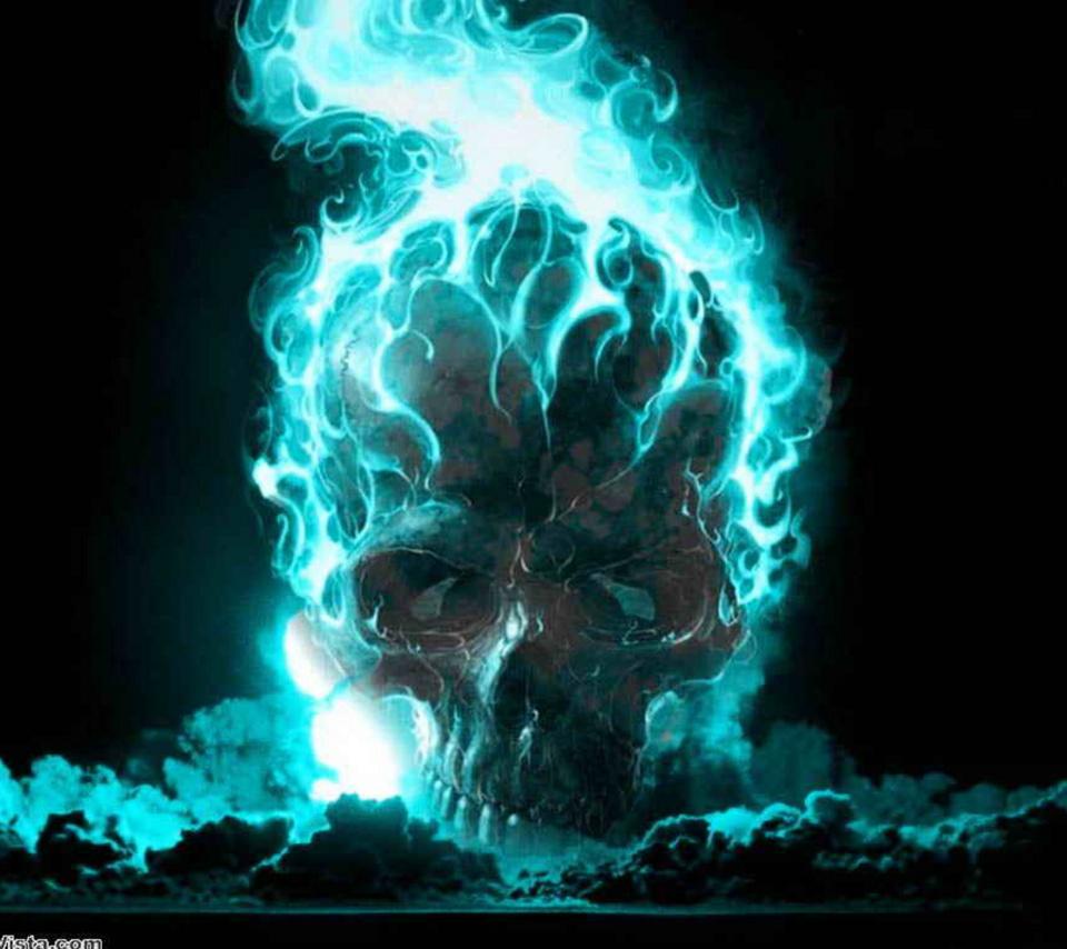960x854 Neon Skull Wallpaper