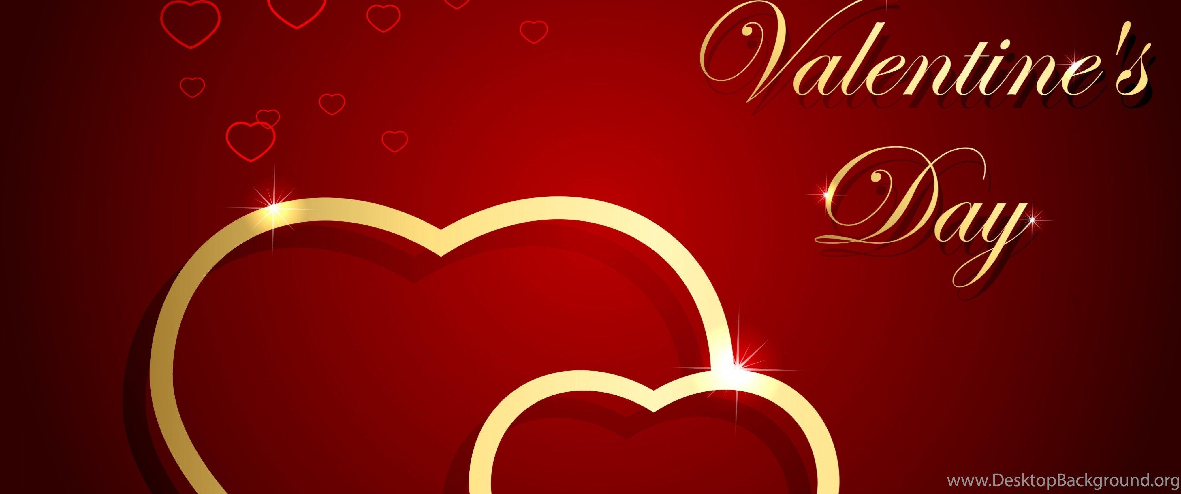 4096x1714 Happy Valentines Day Desktop Background Wallpaper Free