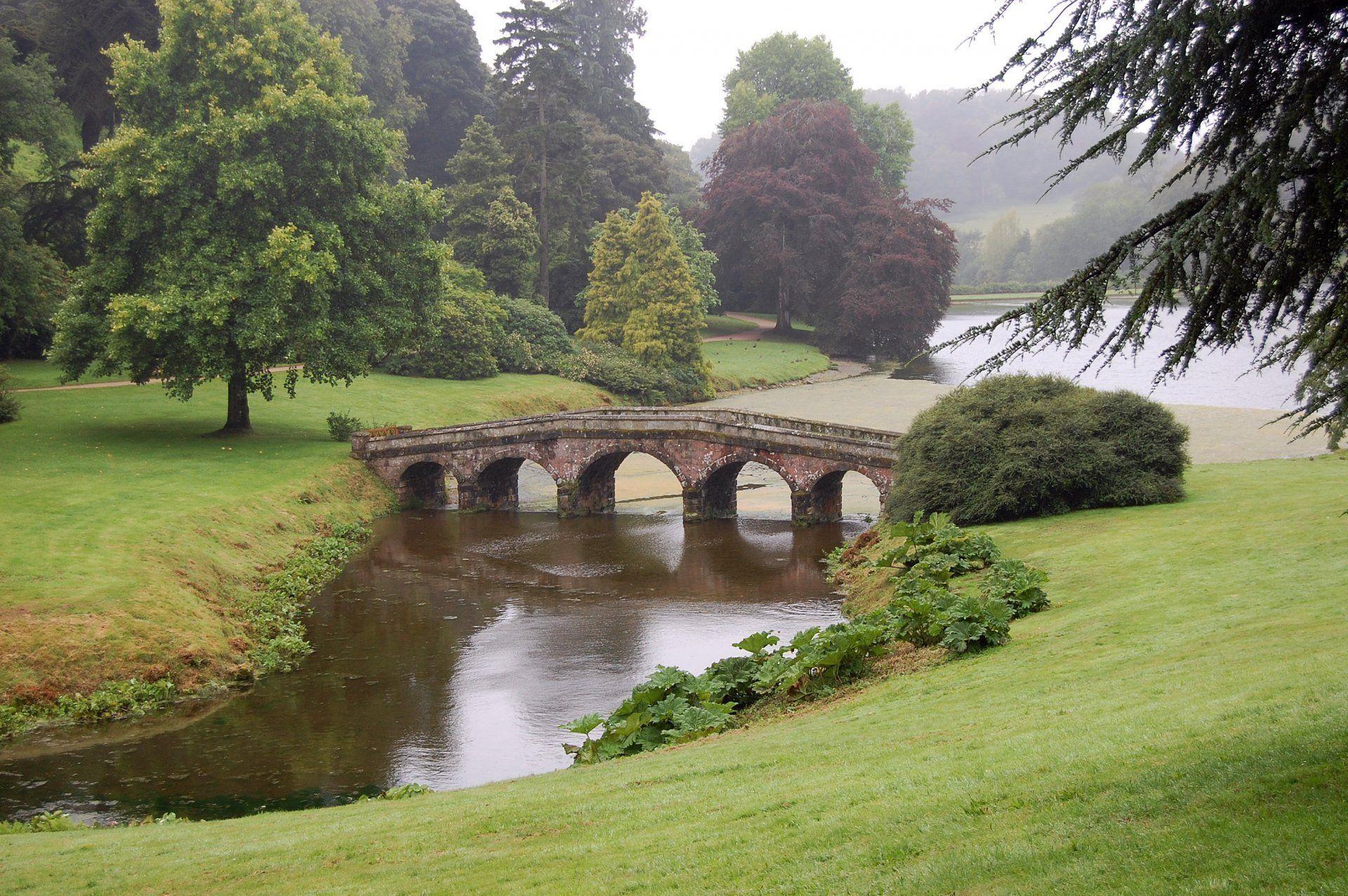 1920x1277 england landscape park stourhead stourhed river bridge grass tree