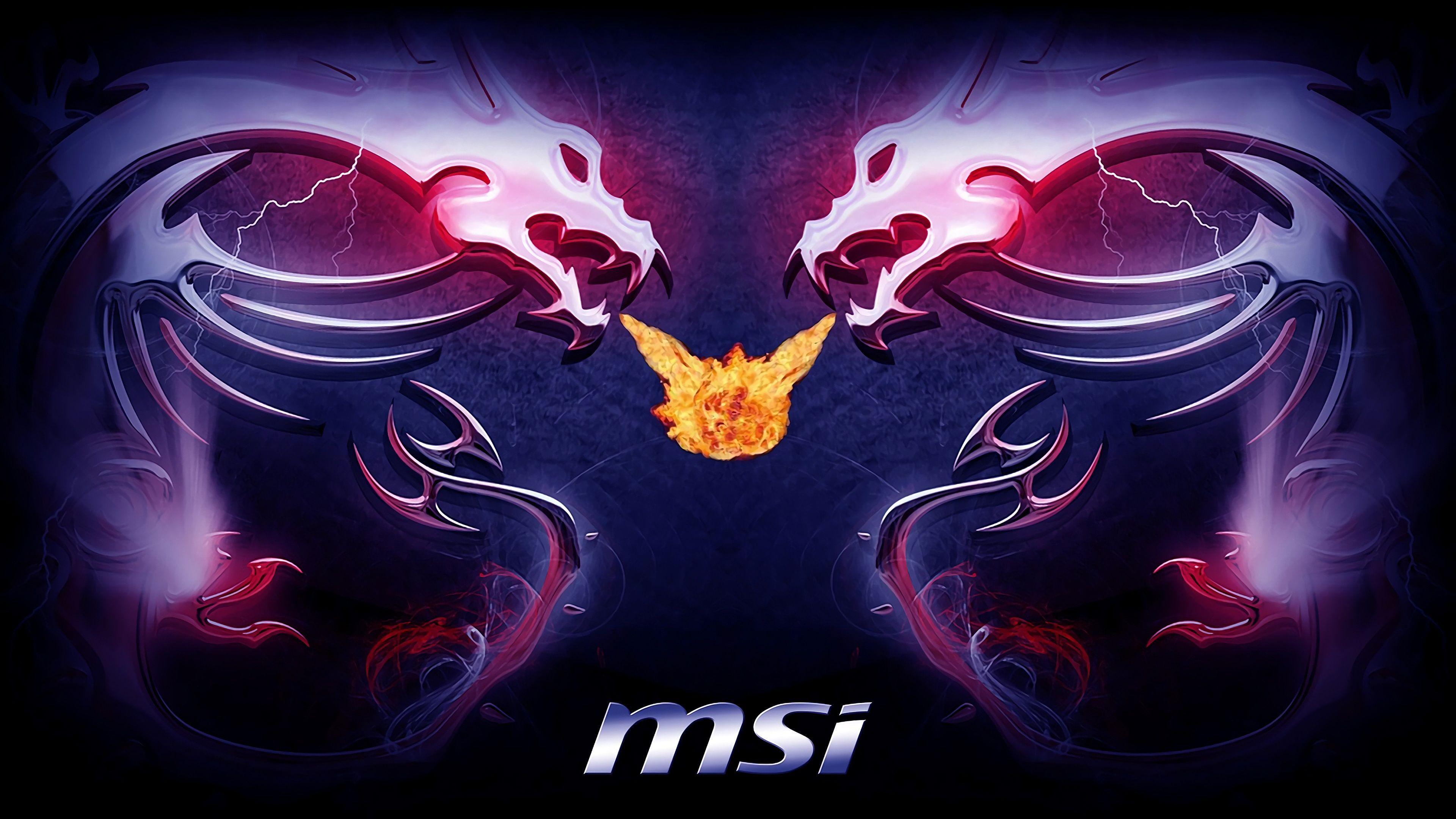 3840x2160 Hình nền MSI Logo Dragon 4k.  MSi