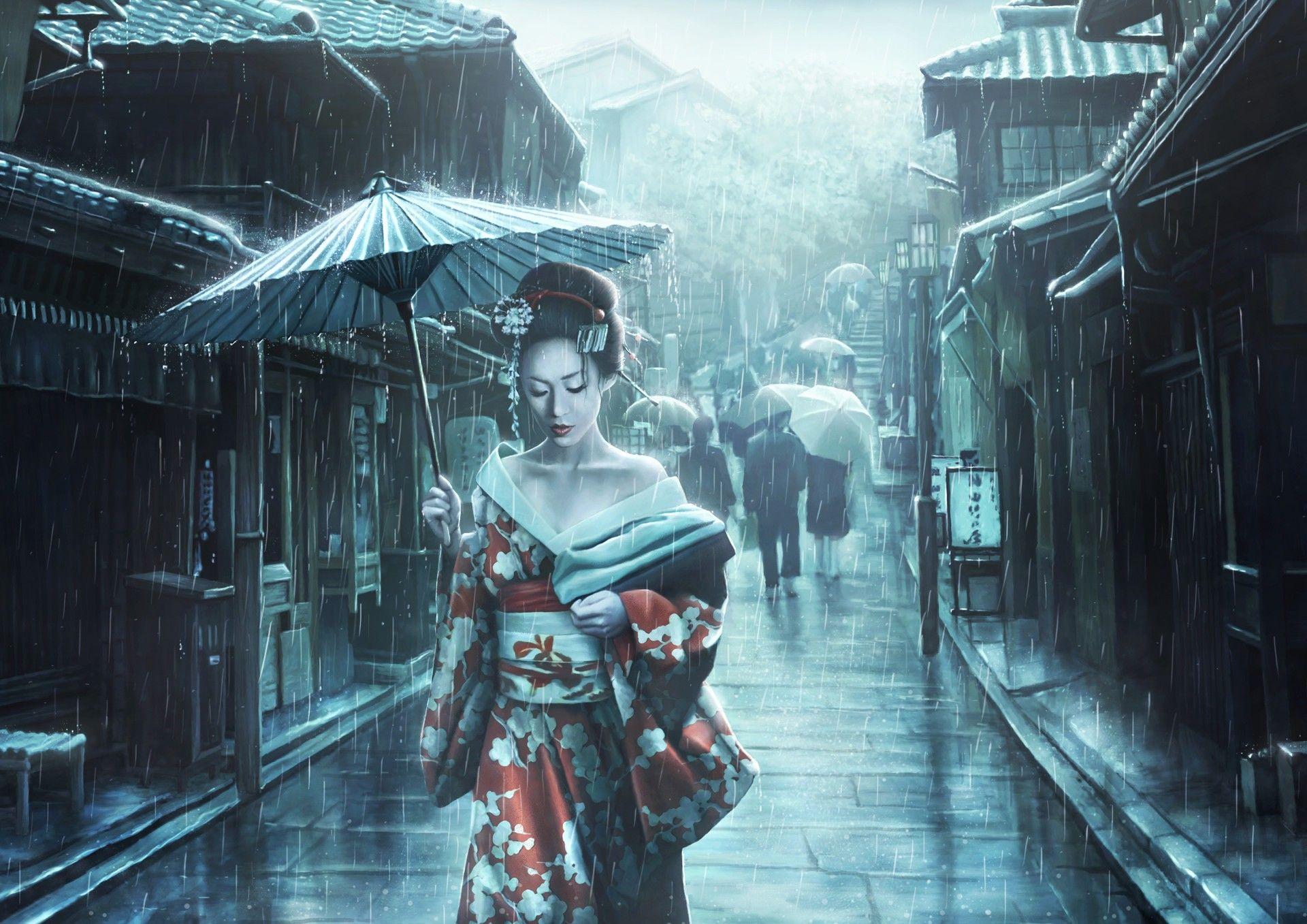 Japanese Rain Wallpaper