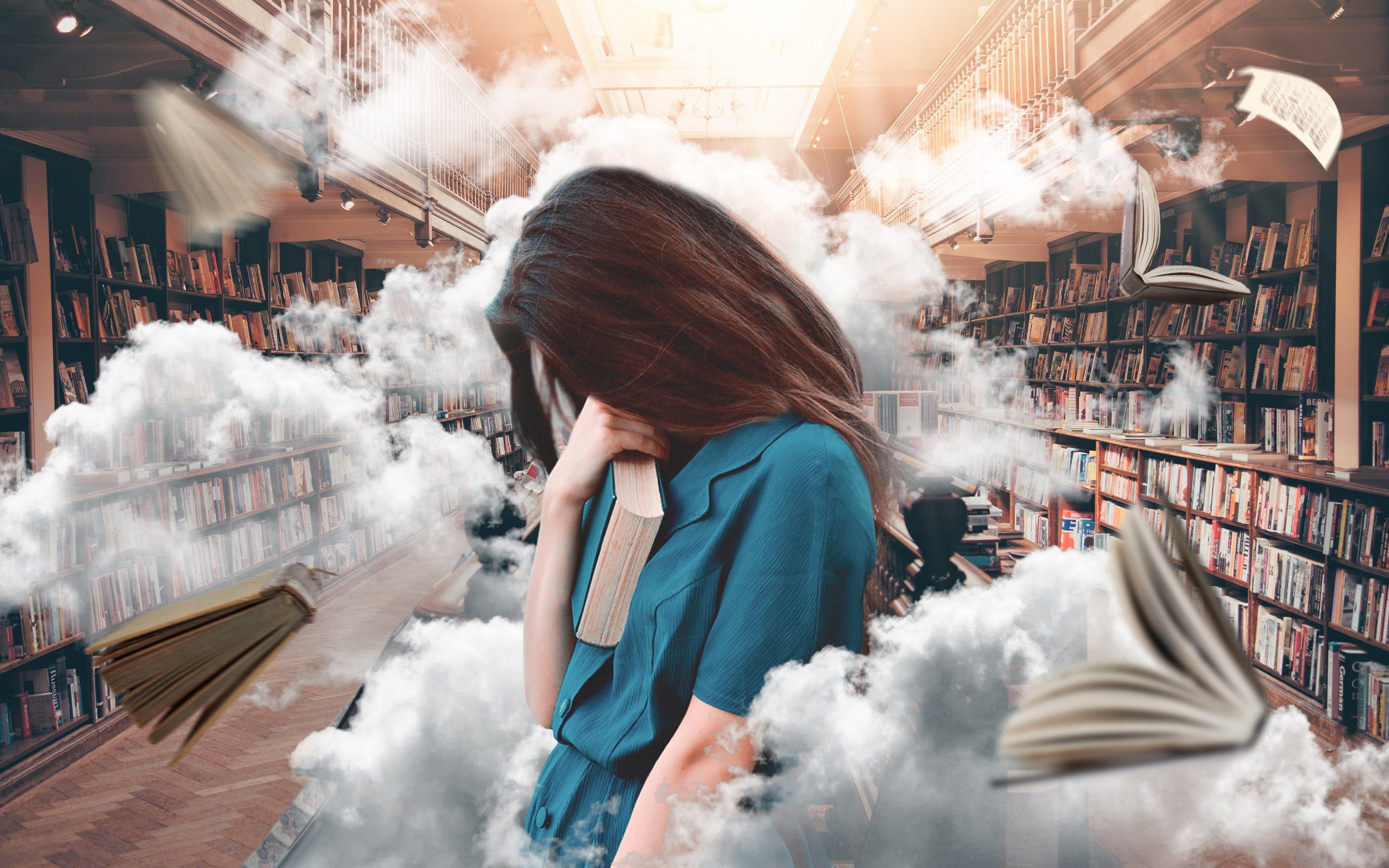 3840x2400 Living in the world of books 3840x2400