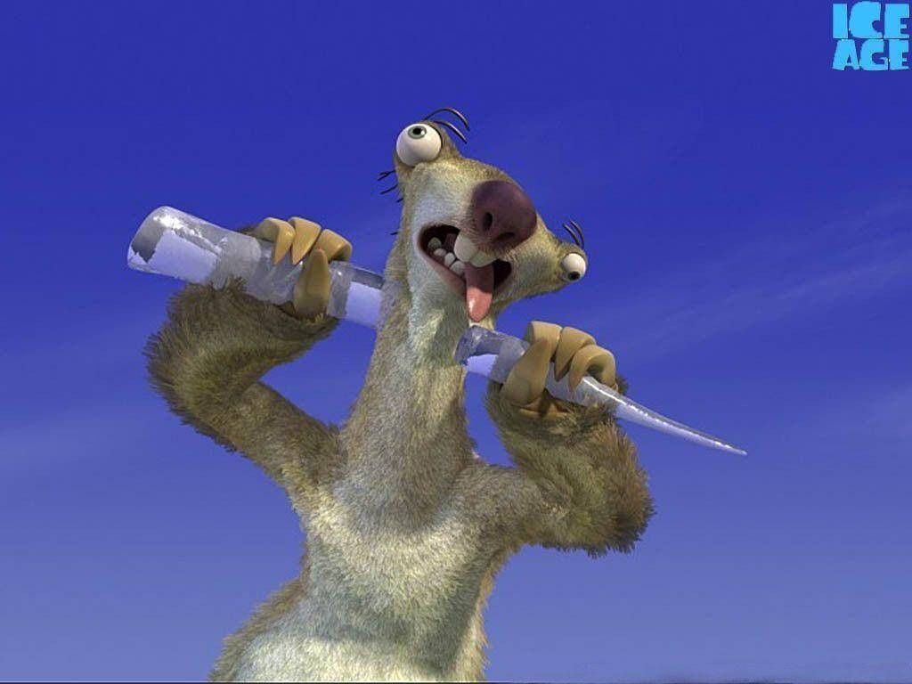 1024x768 Ice Age Sid Playing Dead Wallpaper