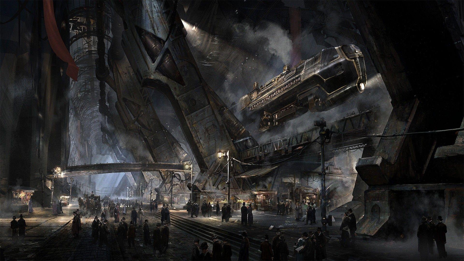 1920x1080 Steampunk Airship Desktop Wallpaper