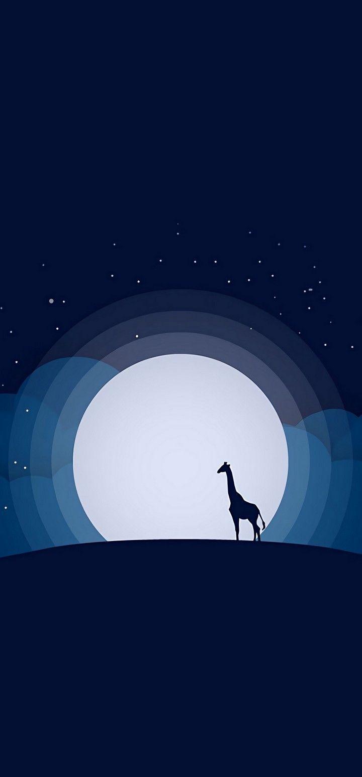720x1544 Moon Giraffe Hill Hình nền - [720x1544)
