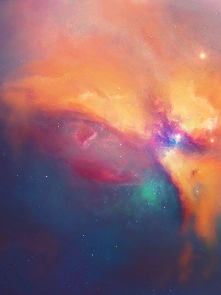 768x1024 Download 768x1024 Colorful Nebula, Galaxy, Shiny Stars