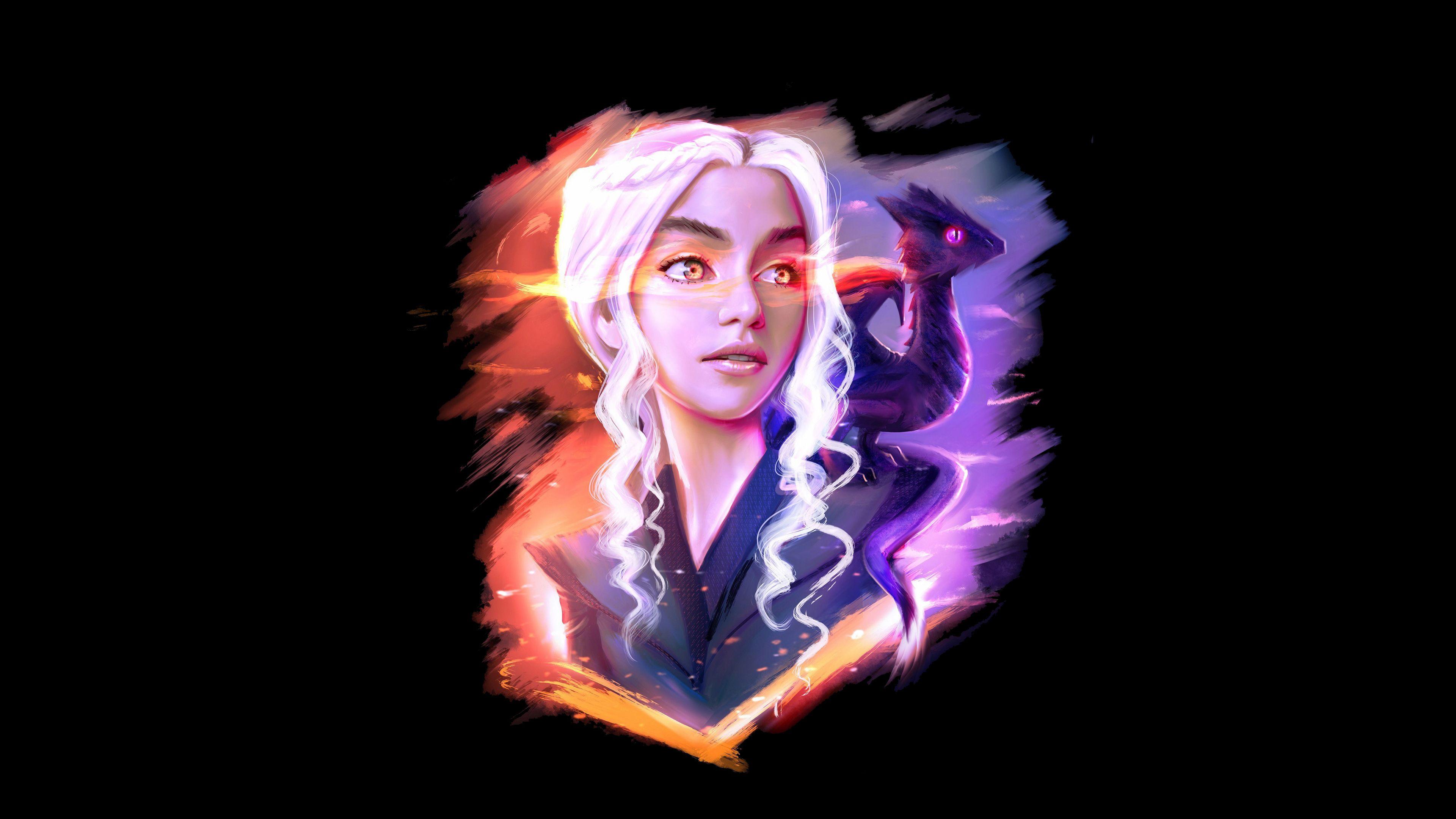 3840x2160 Wallpaper 4k Daenerys Targaryen And Dragon Fan Art 4k artist