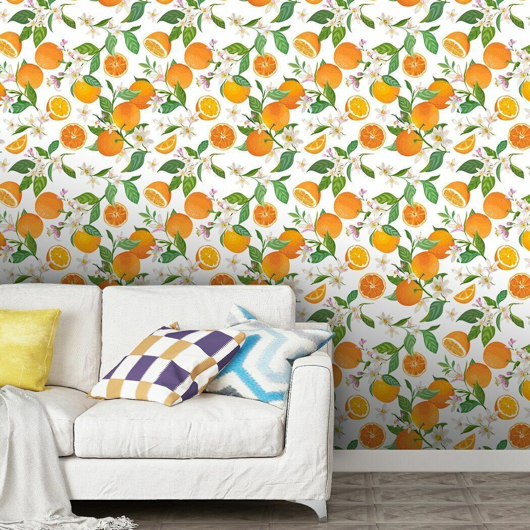 1050x1050 Self Adhesive Citrus Orange Wallpaper