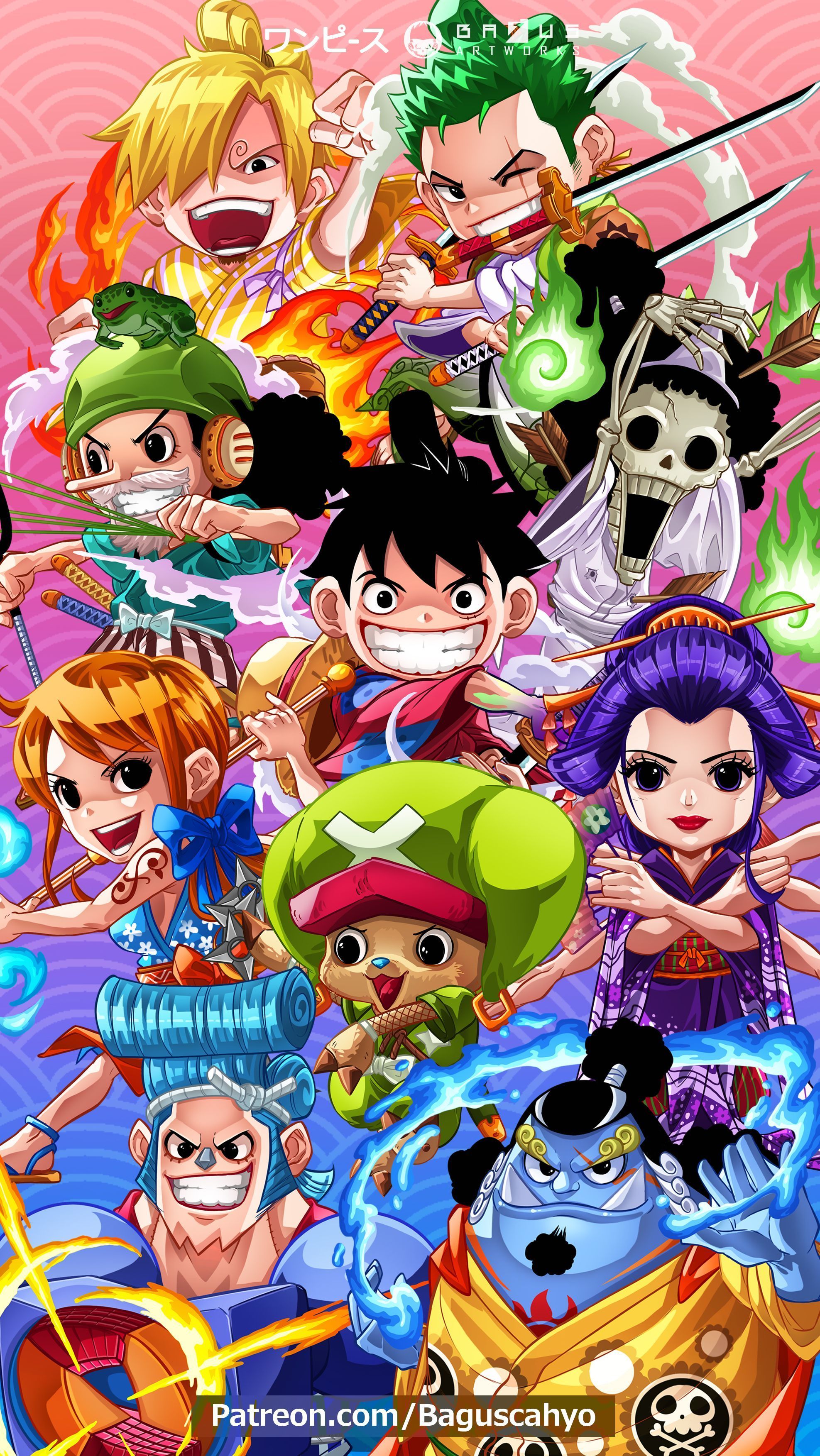 1975x3508 Straw Hat Pirate Crew ver 2. One piece
