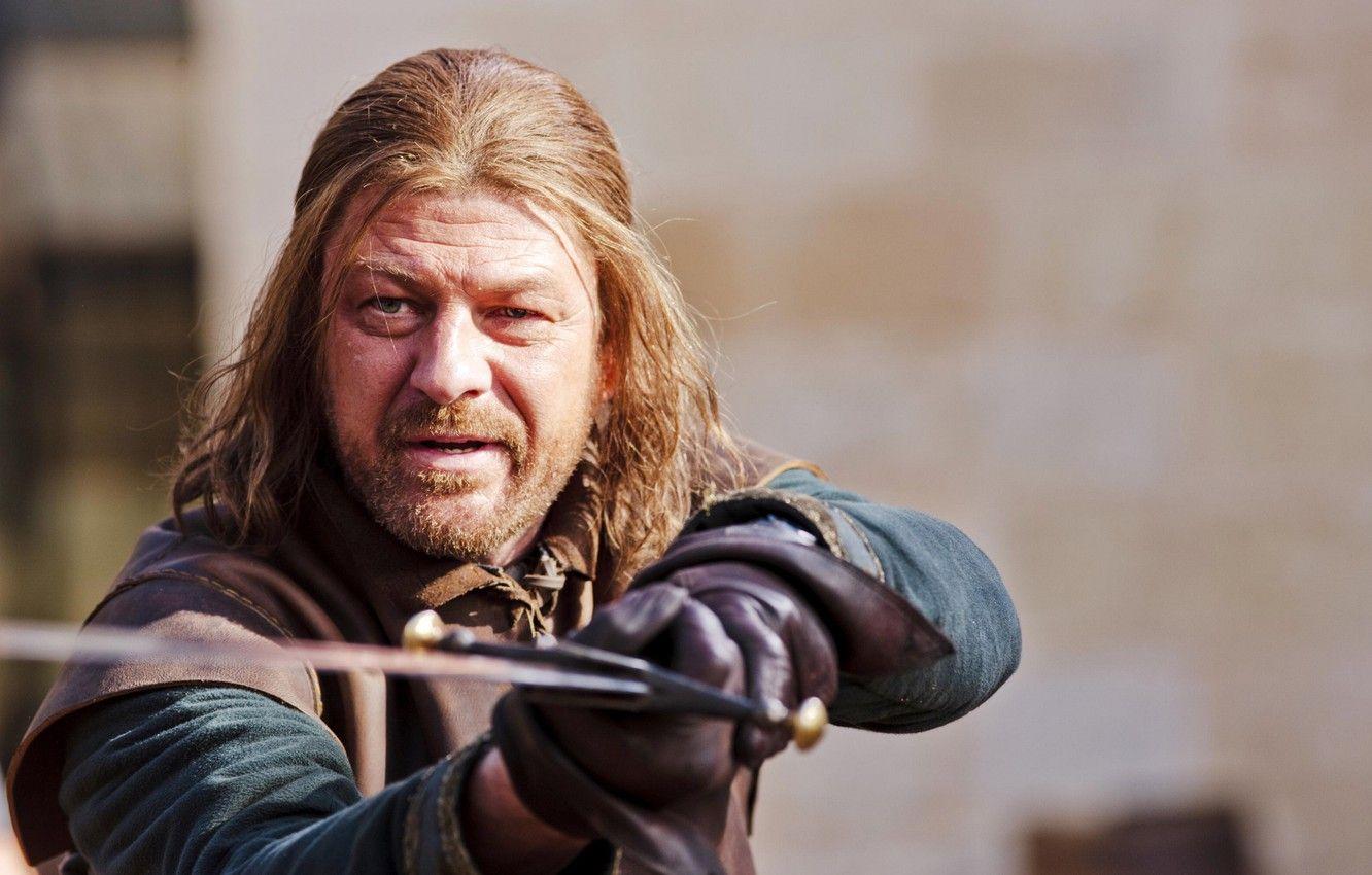 1332x850 Wallpaper eyes, look, sword, Ice, Sean Bean, game of thrones
