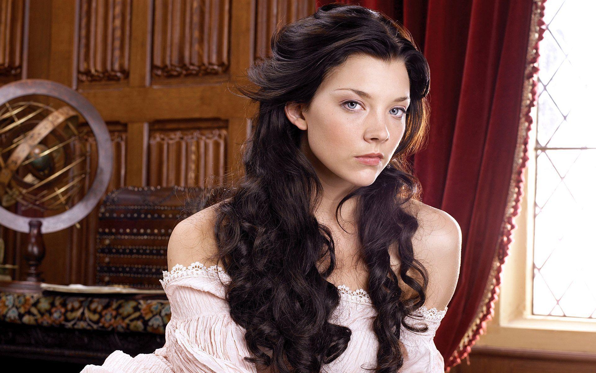 1920x1200 Natalie Dormer with brunette curls HD desktop wallpaper