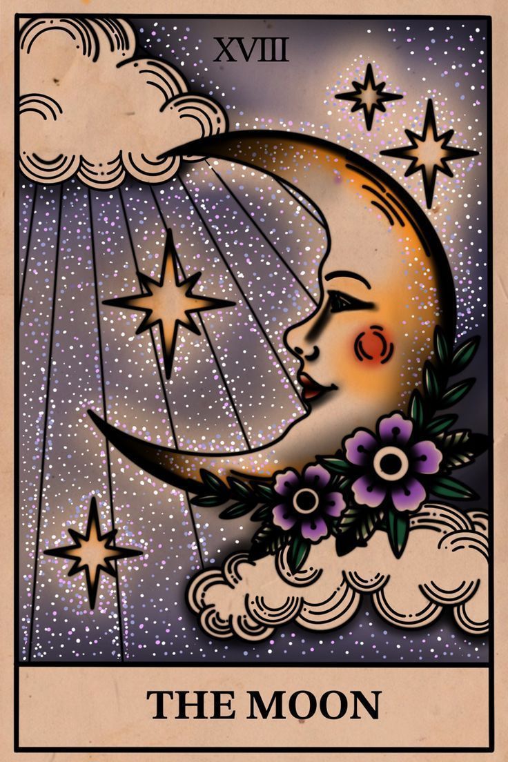 736x1104 The Moon. Vintage tarot cards, Vintage