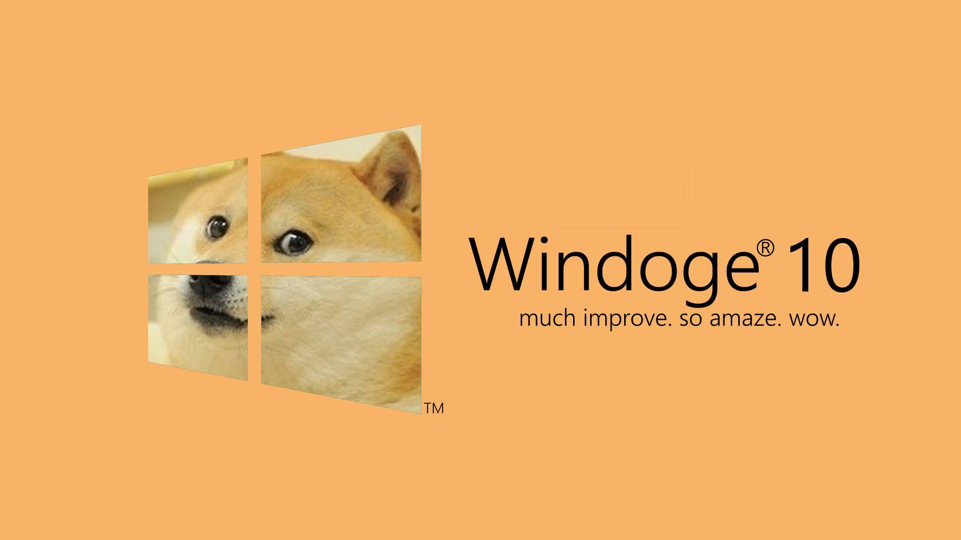 1920x1080 microsoft windows 10 doge dog memes Wallpaper HD